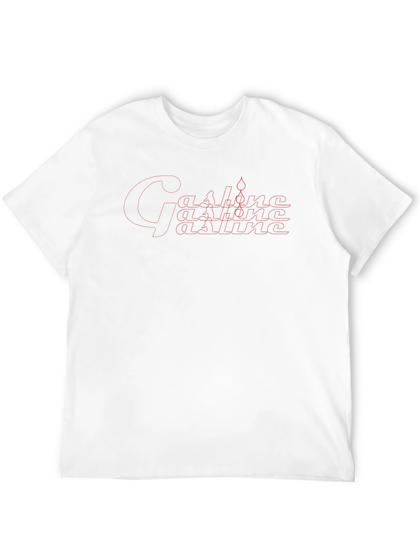 Gasoline Red Outline Graphic Print Black T-Shirt