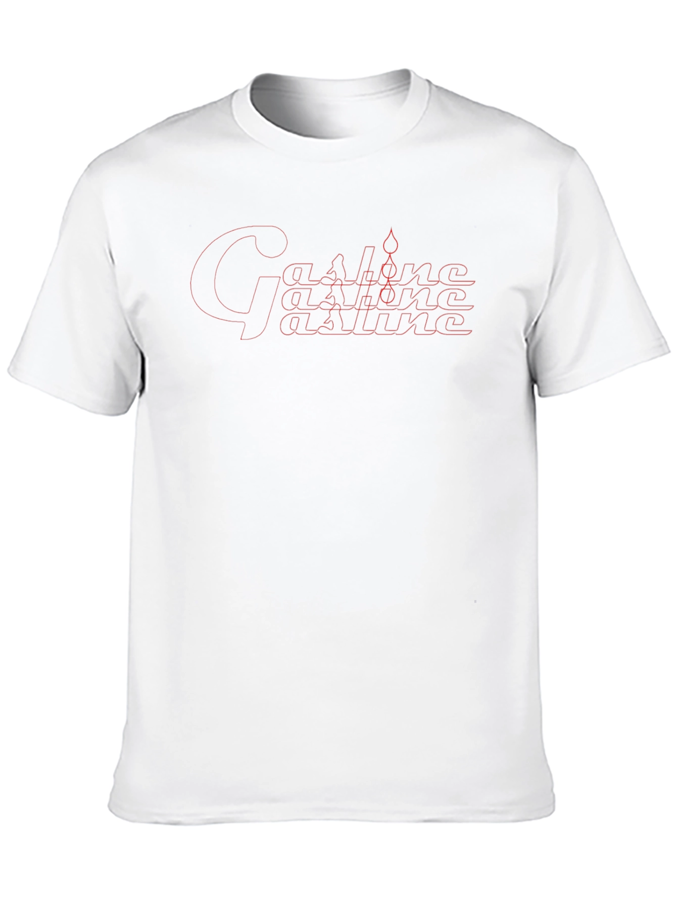 Gasoline Red Outline Graphic Print Black T-Shirt