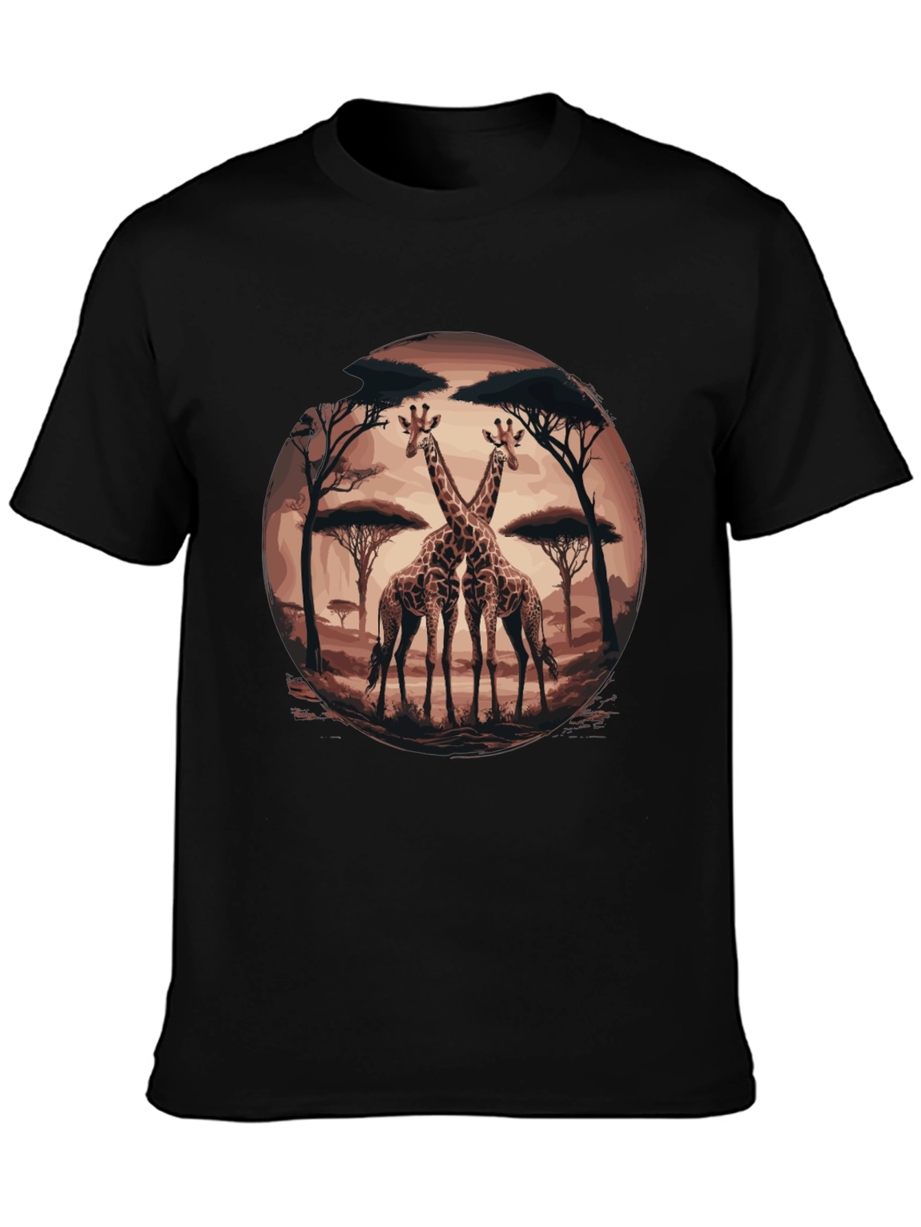 Giraffe Silhouette Graphic Tee - Safari Animal Shirt