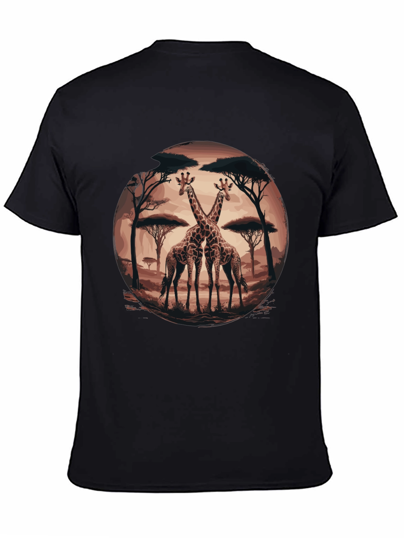 Giraffe Silhouette Graphic Tee - Safari Animal Shirt