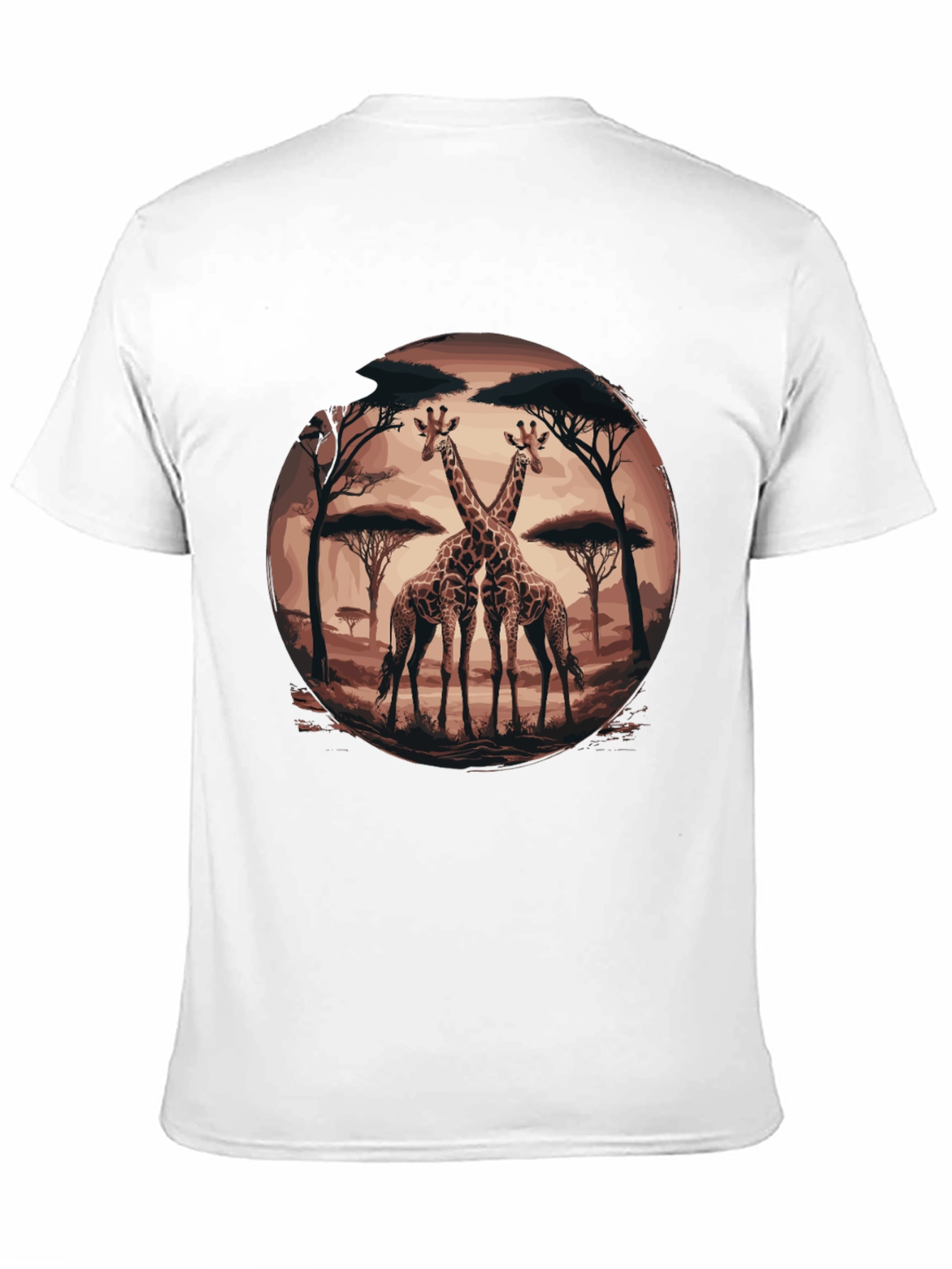 Giraffe Silhouette Graphic Tee - Safari Animal Shirt