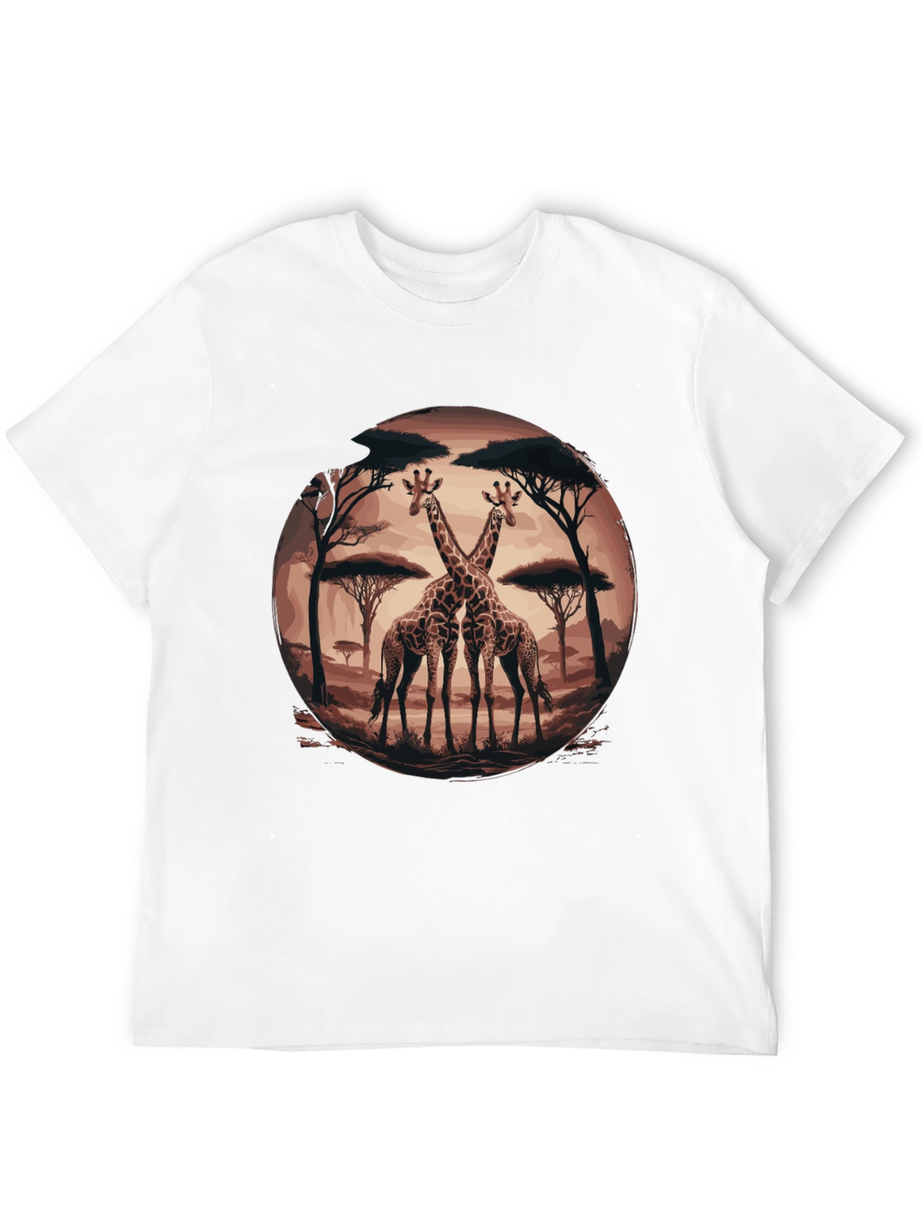 Giraffe Silhouette Graphic Tee - Safari Animal Shirt