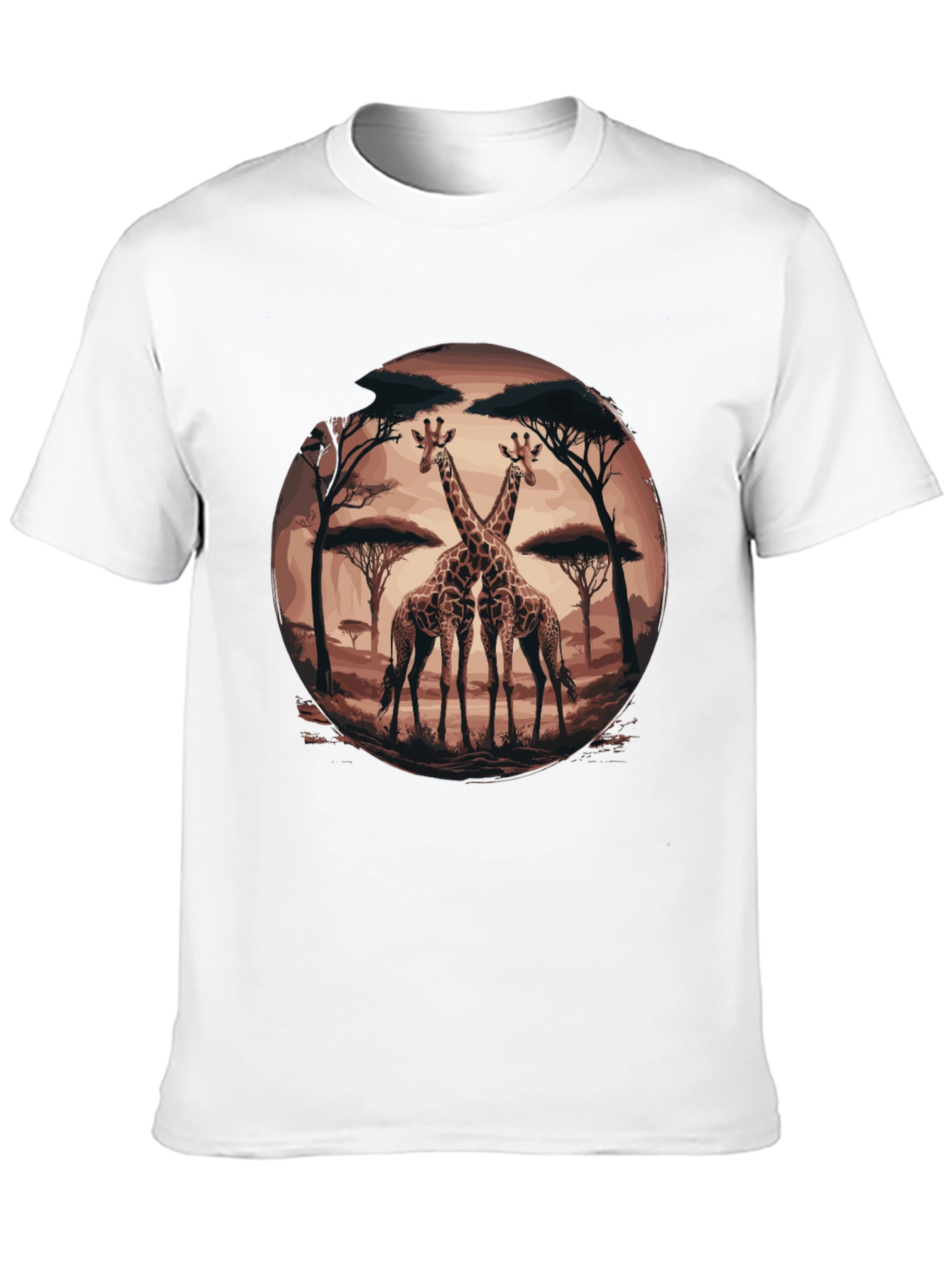 Giraffe Silhouette Graphic Tee - Safari Animal Shirt