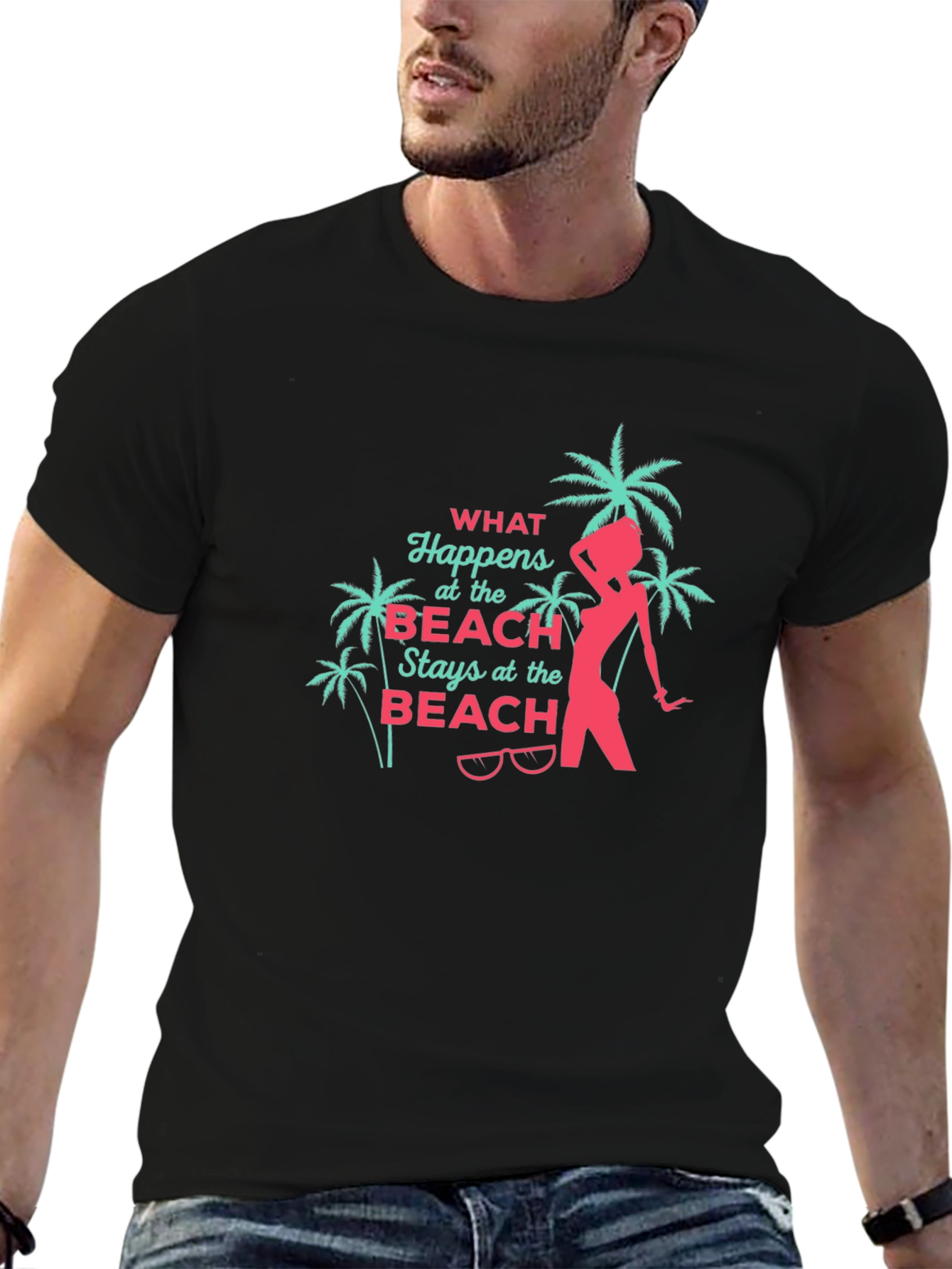 Beach Vibes Black T-Shirt