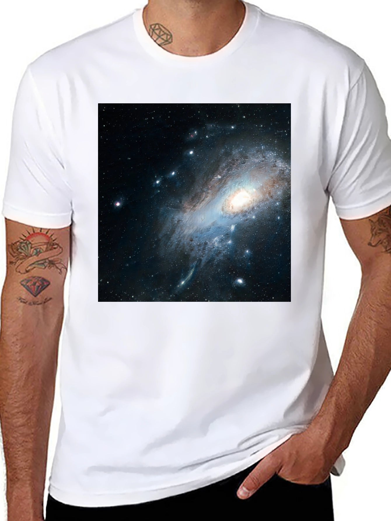 Galaxy Print Black T-Shirt