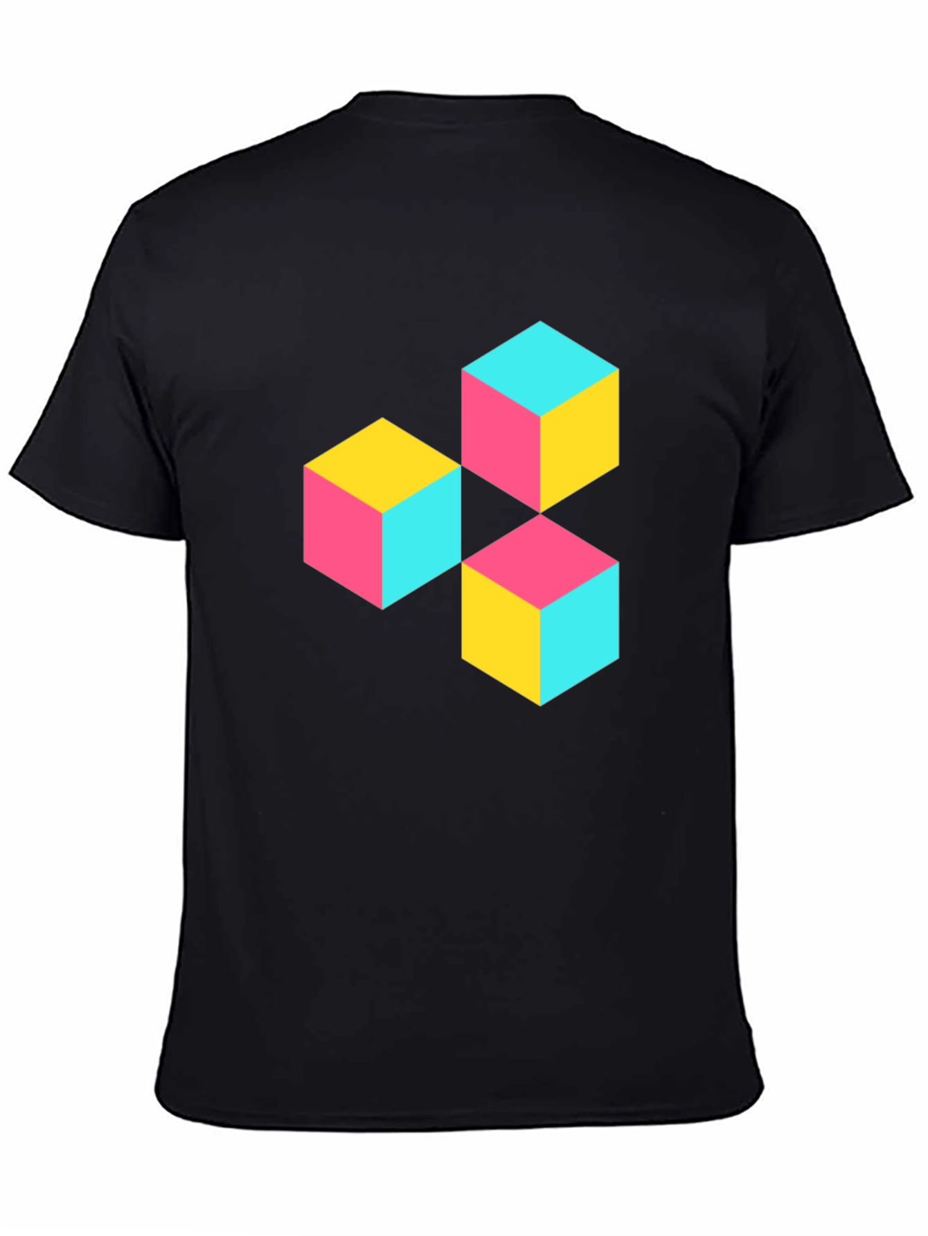Geometric Cube Print T-Shirt - Modern Style