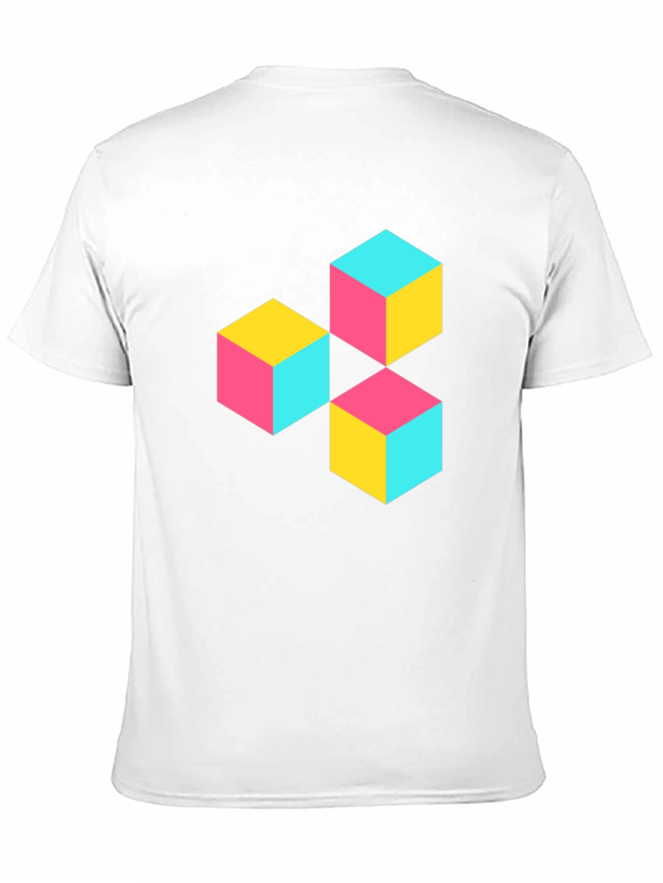 Geometric Cube Print T-Shirt - Modern Style