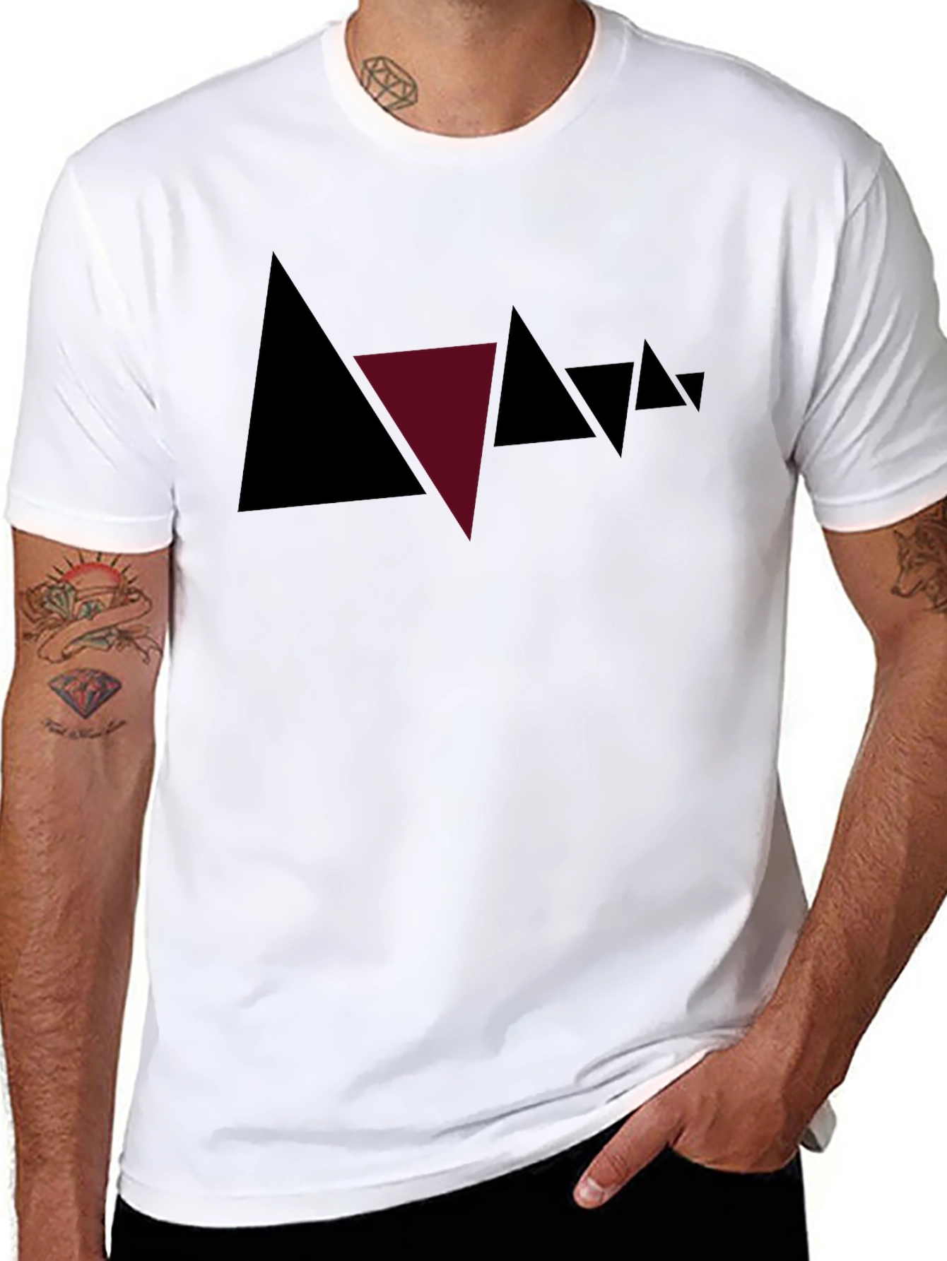 Abstract Triangle Graphic Tee - Modern Style