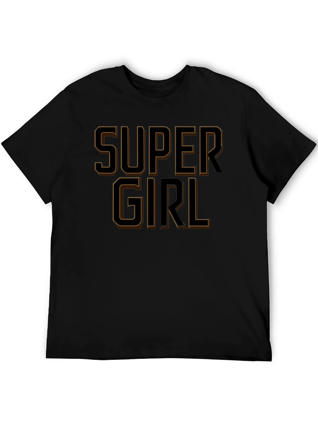Super Girl Graphic Tee - Black Cotton Blend