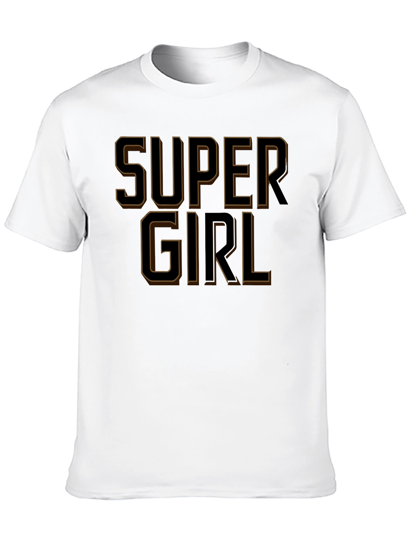 Super Girl Graphic Tee - Black Cotton Blend