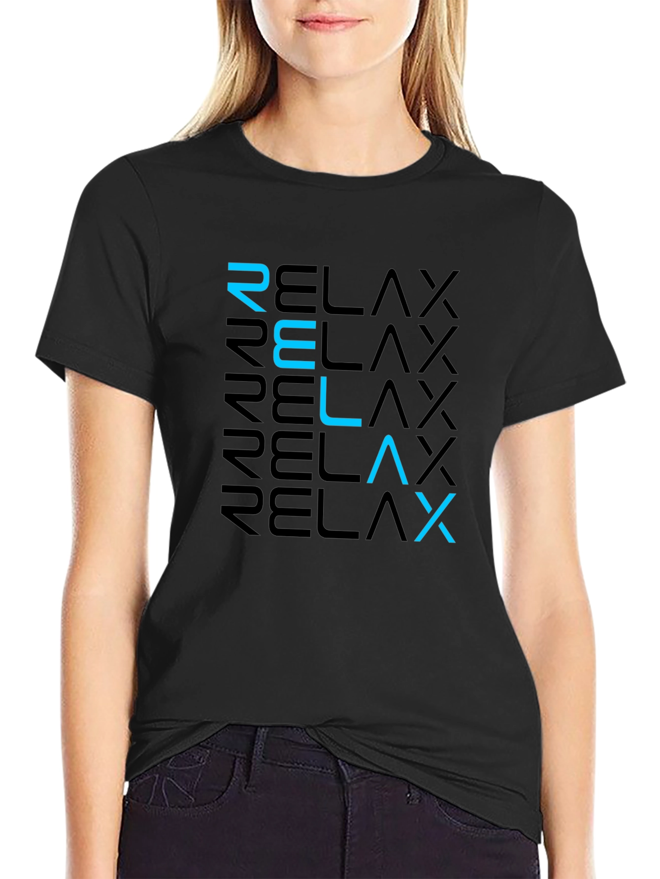 Relax Graphic Tee - Modern Black T-Shirt