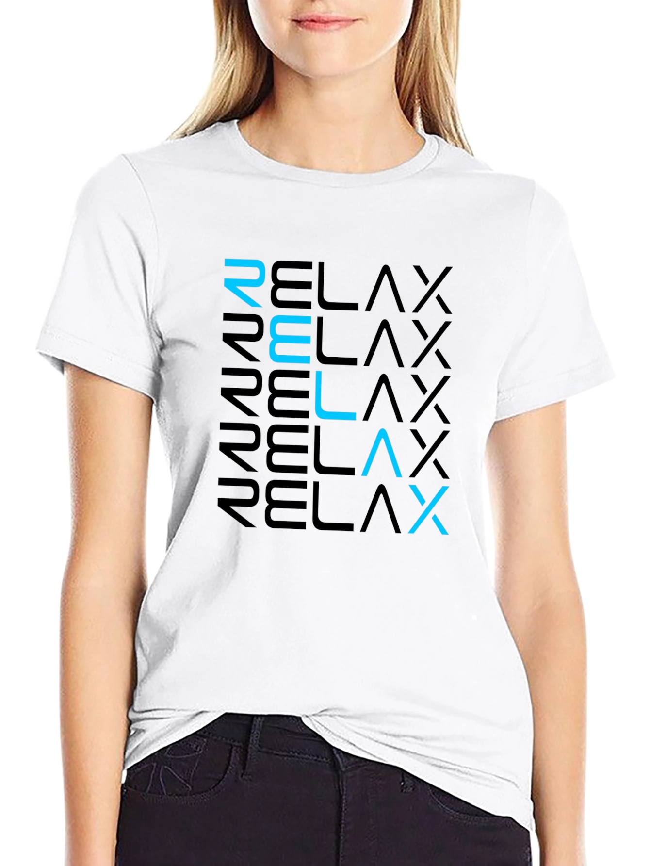 Relax Graphic Tee - Modern Black T-Shirt