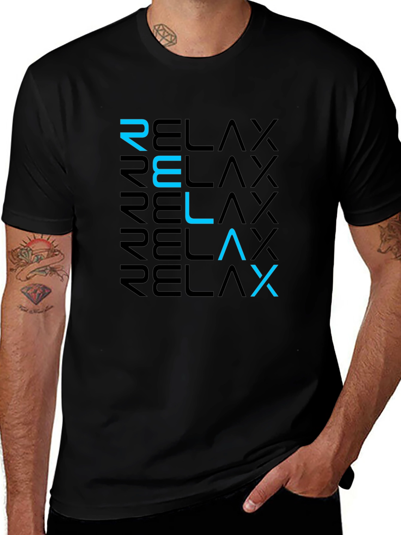 Relax Graphic Tee - Modern Black T-Shirt