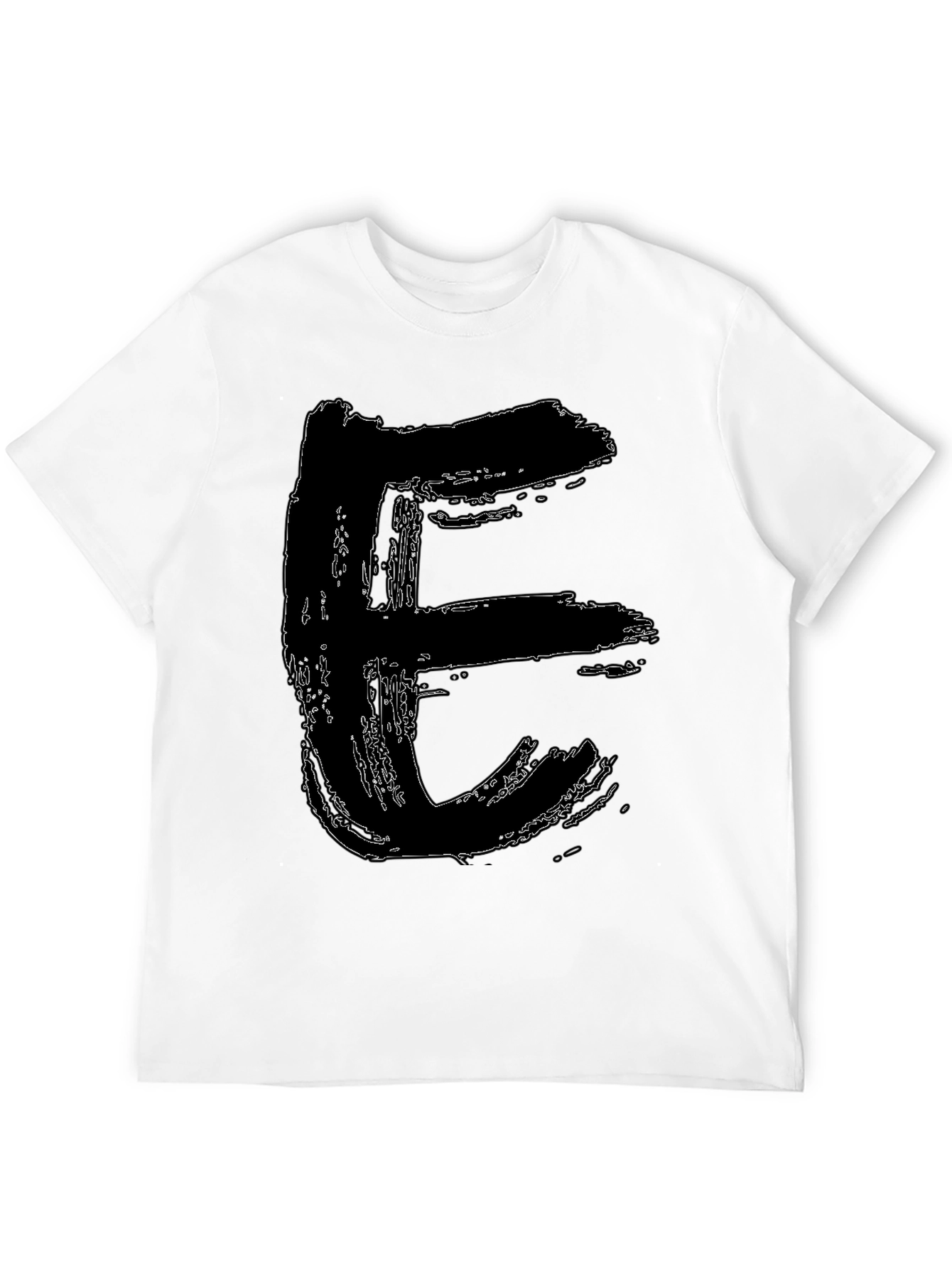 Abstract Letter E Black T-Shirt