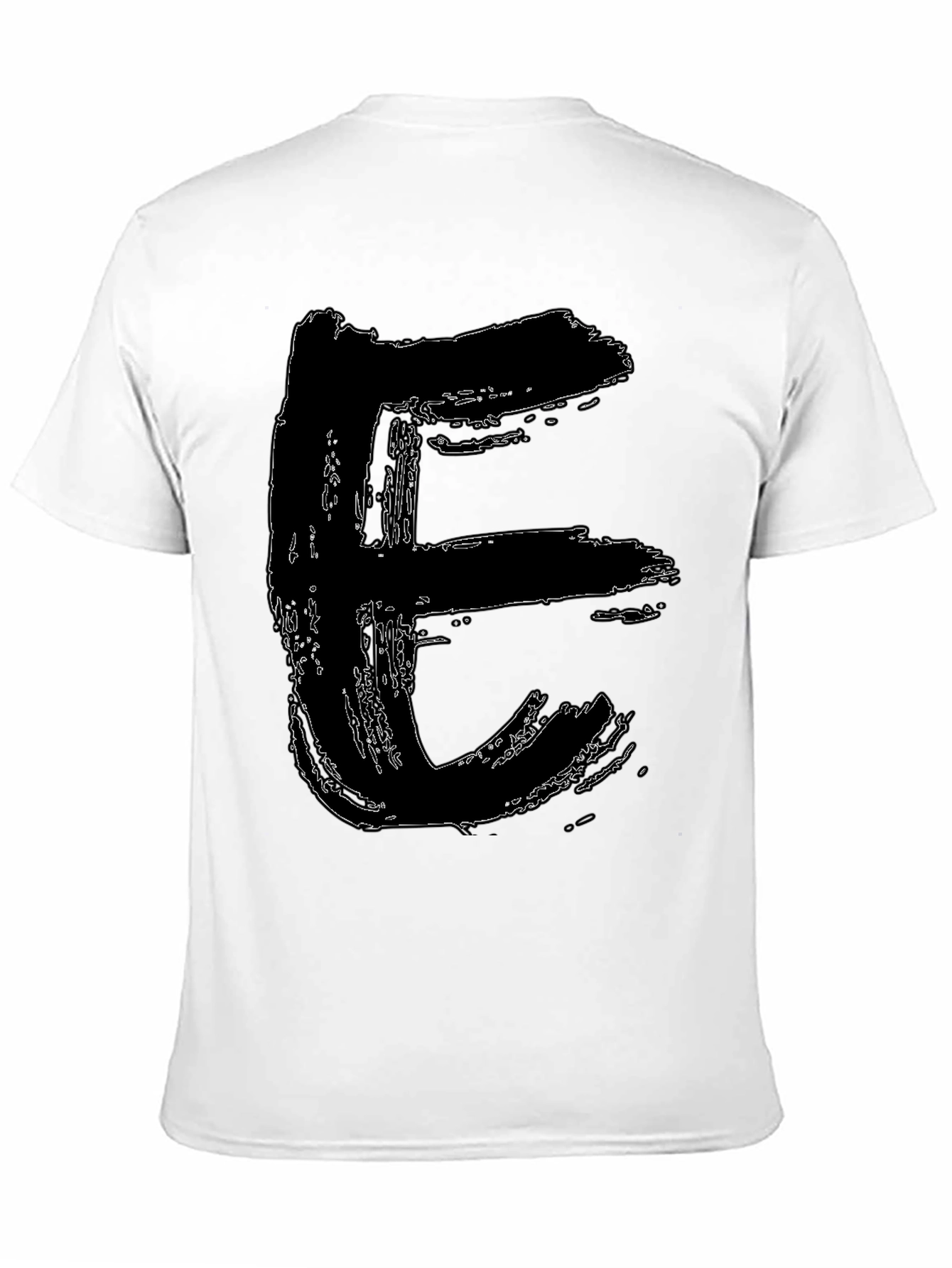 Abstract Letter E Black T-Shirt