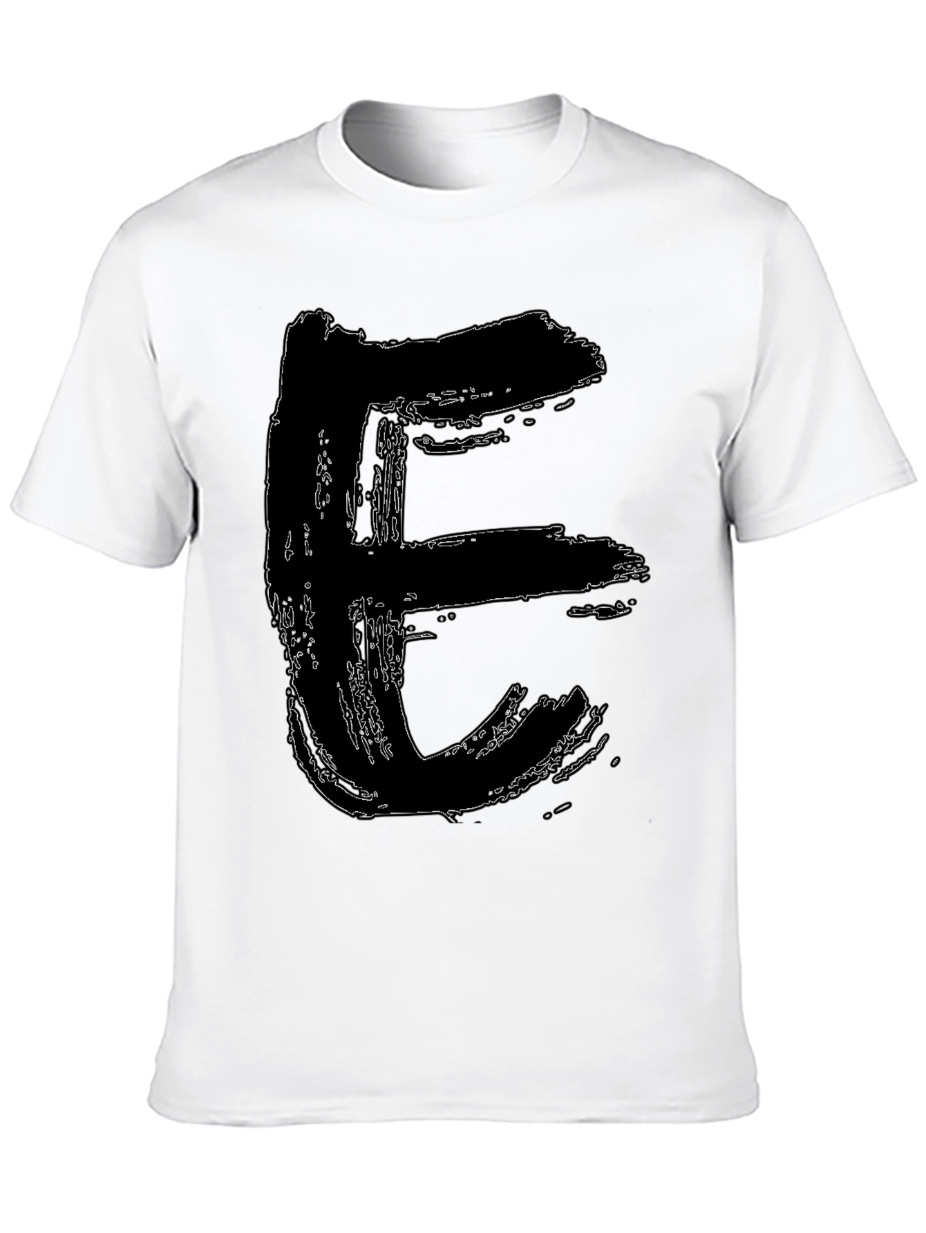 Abstract Letter E Black T-Shirt