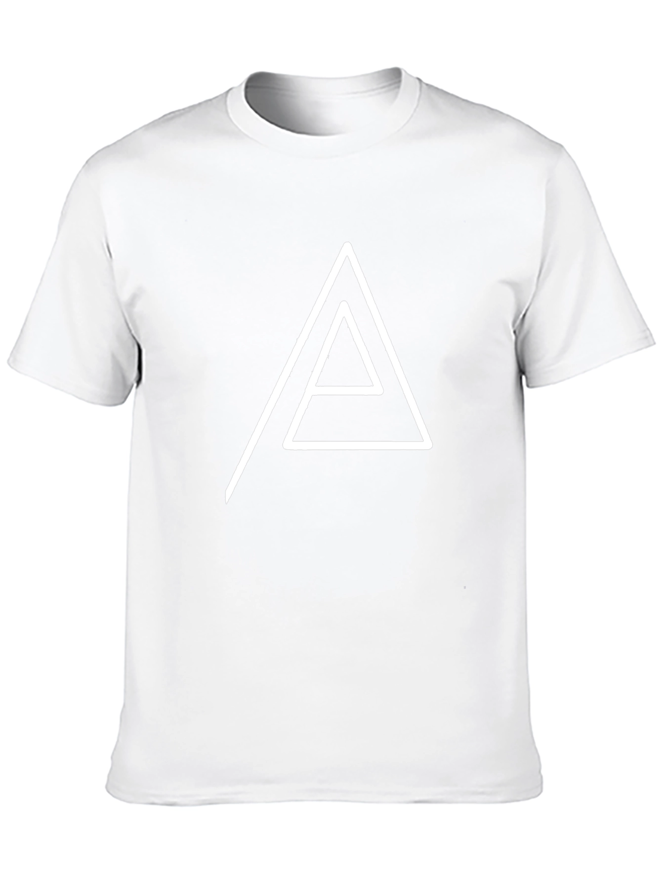 Geometric Triangle Graphic Tee - Black Cotton Blend