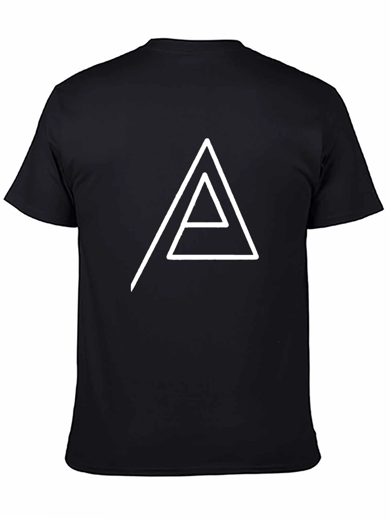 Geometric Triangle Graphic Tee - Black Cotton Blend