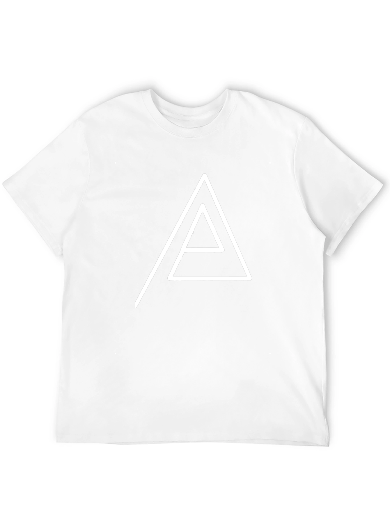 Geometric Triangle Graphic Tee - Black Cotton Blend