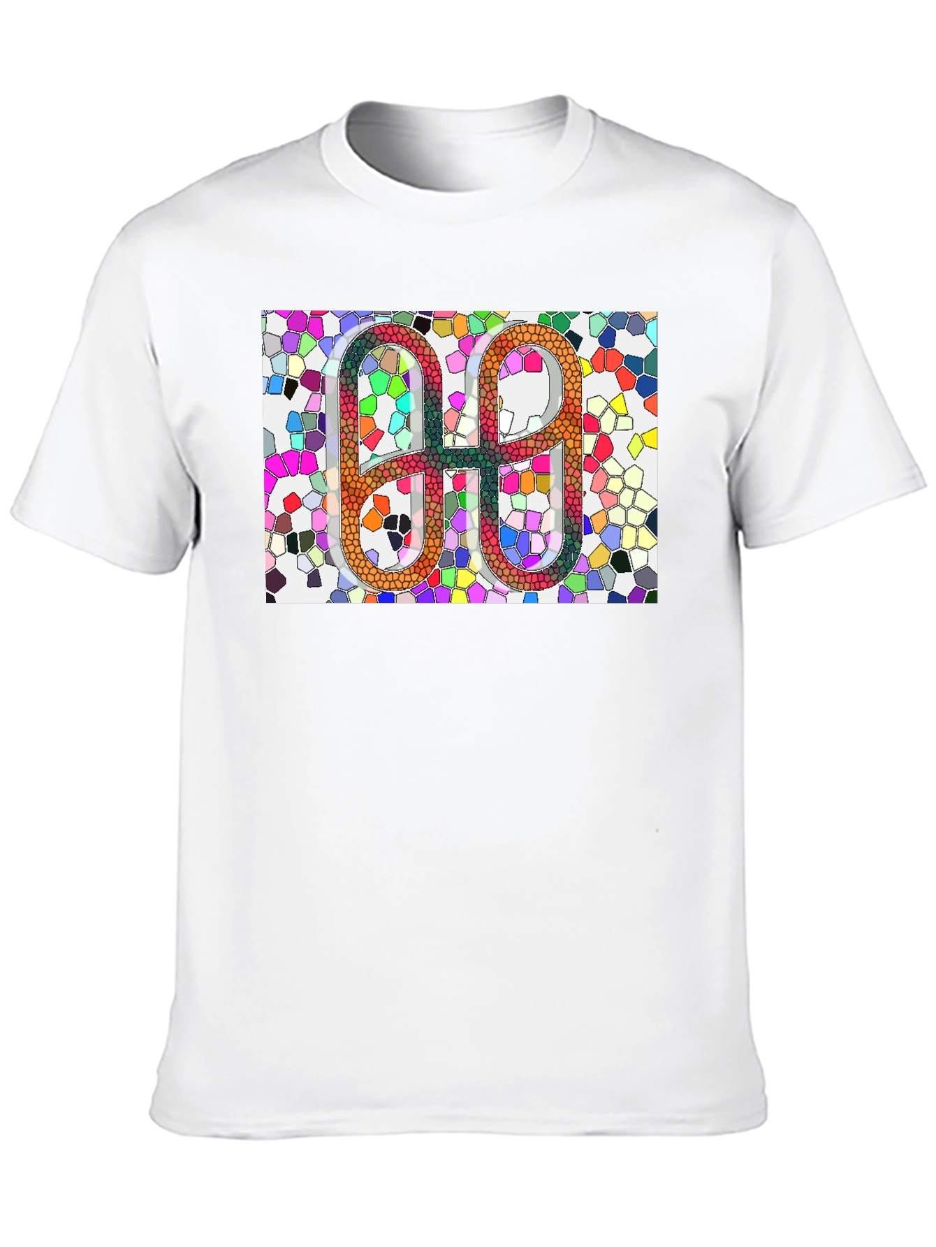 Geometric Mosaic Graphic Tee - Modern Abstract Art Shirt