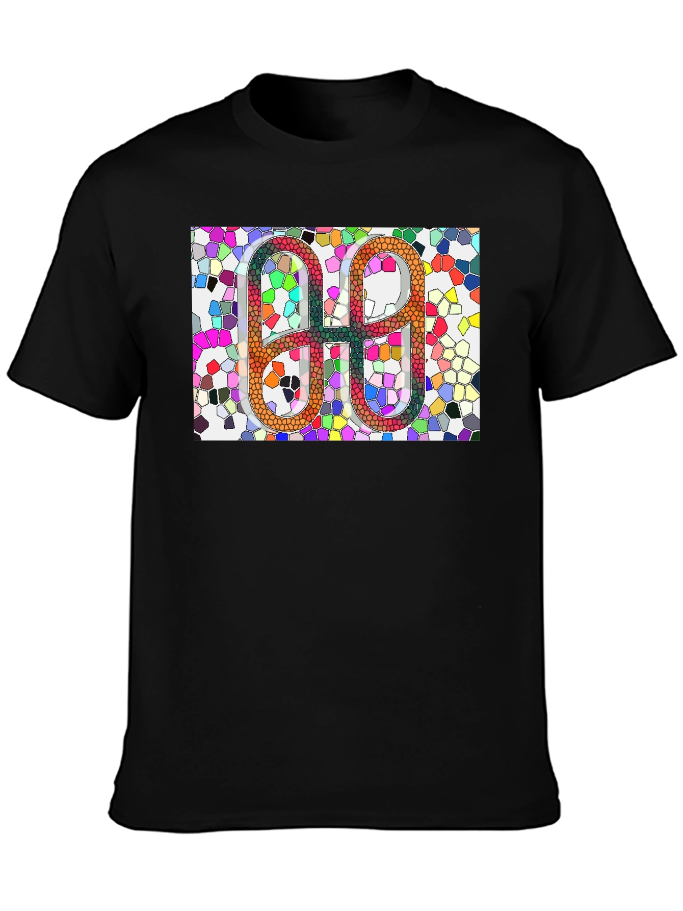 Geometric Mosaic Graphic Tee - Modern Abstract Art Shirt