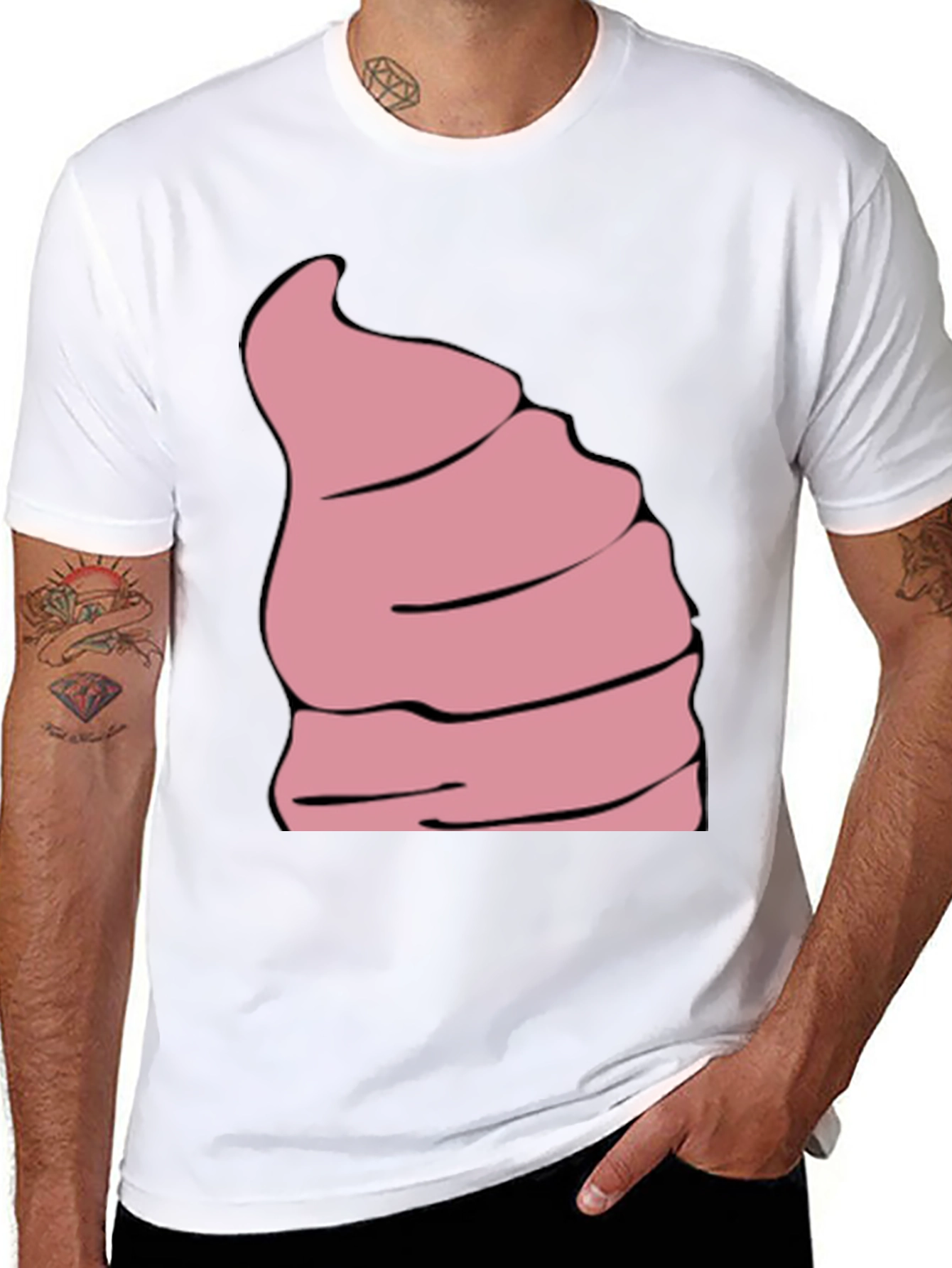 Funny Pink Ice Cream Swirl Graphic Tee