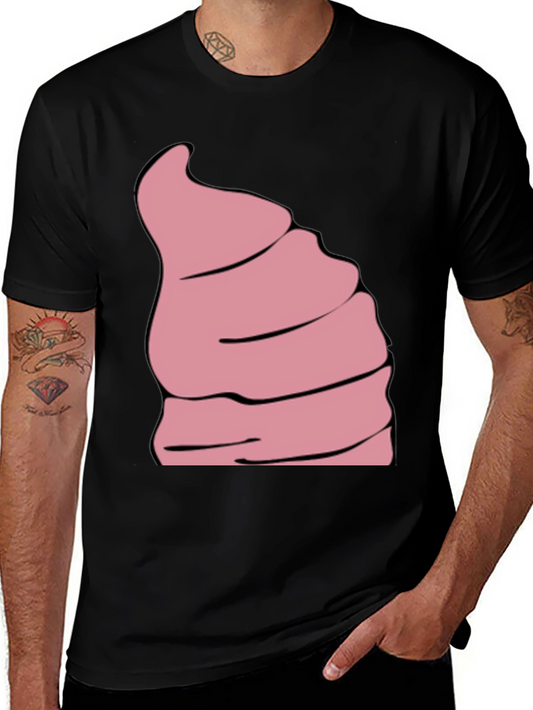 Funny Pink Ice Cream Swirl Graphic Tee