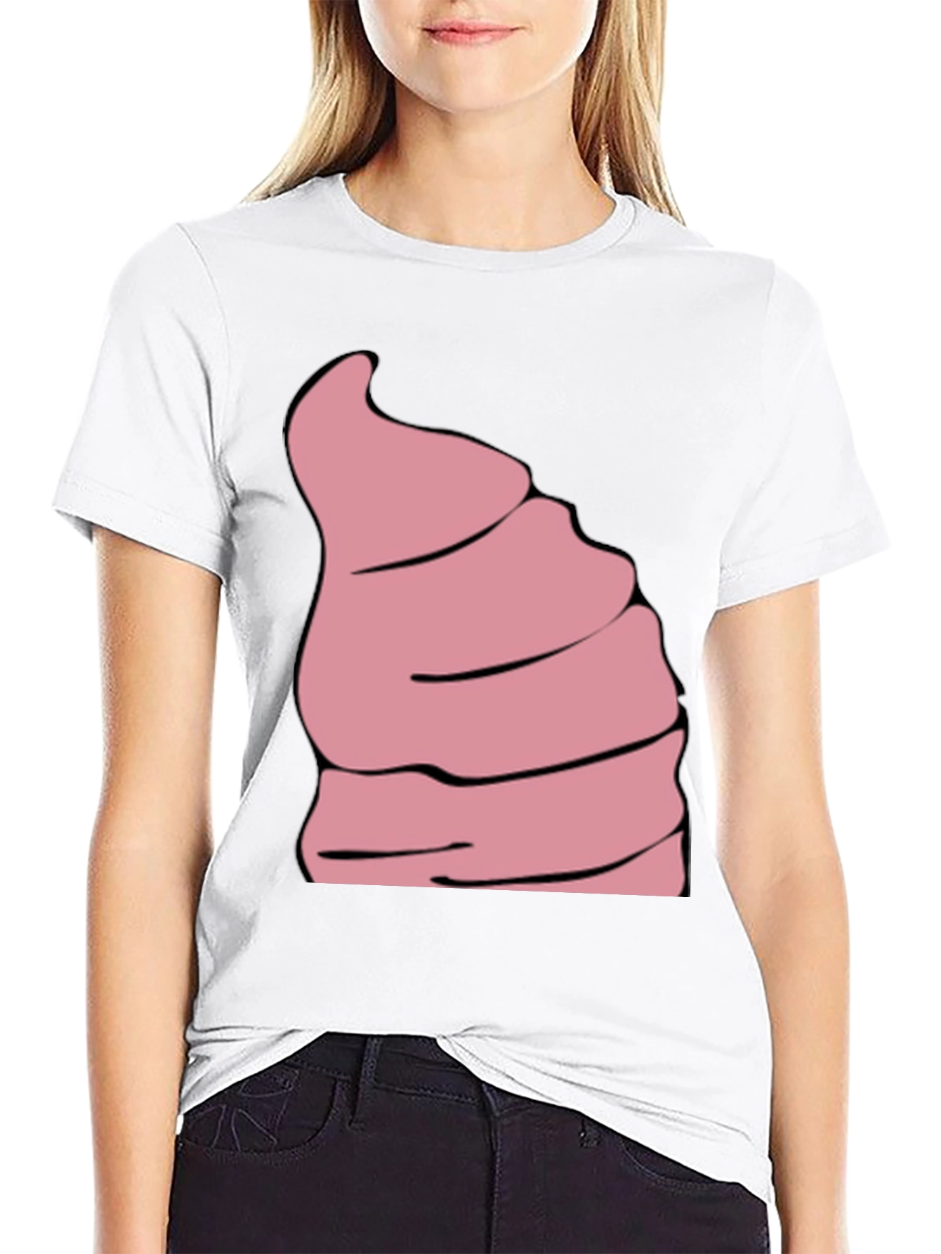 Funny Pink Ice Cream Swirl Graphic Tee