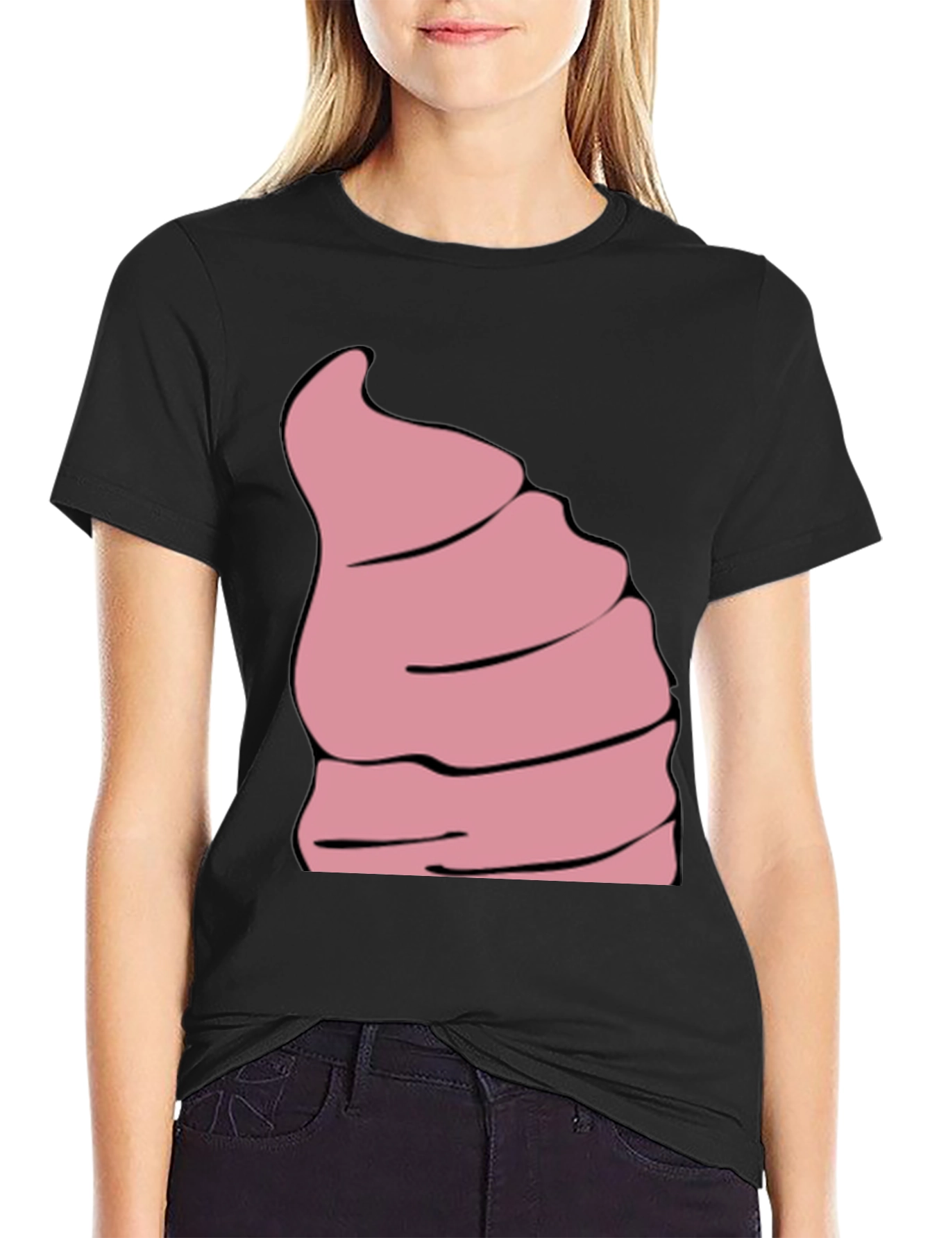 Funny Pink Ice Cream Swirl Graphic Tee