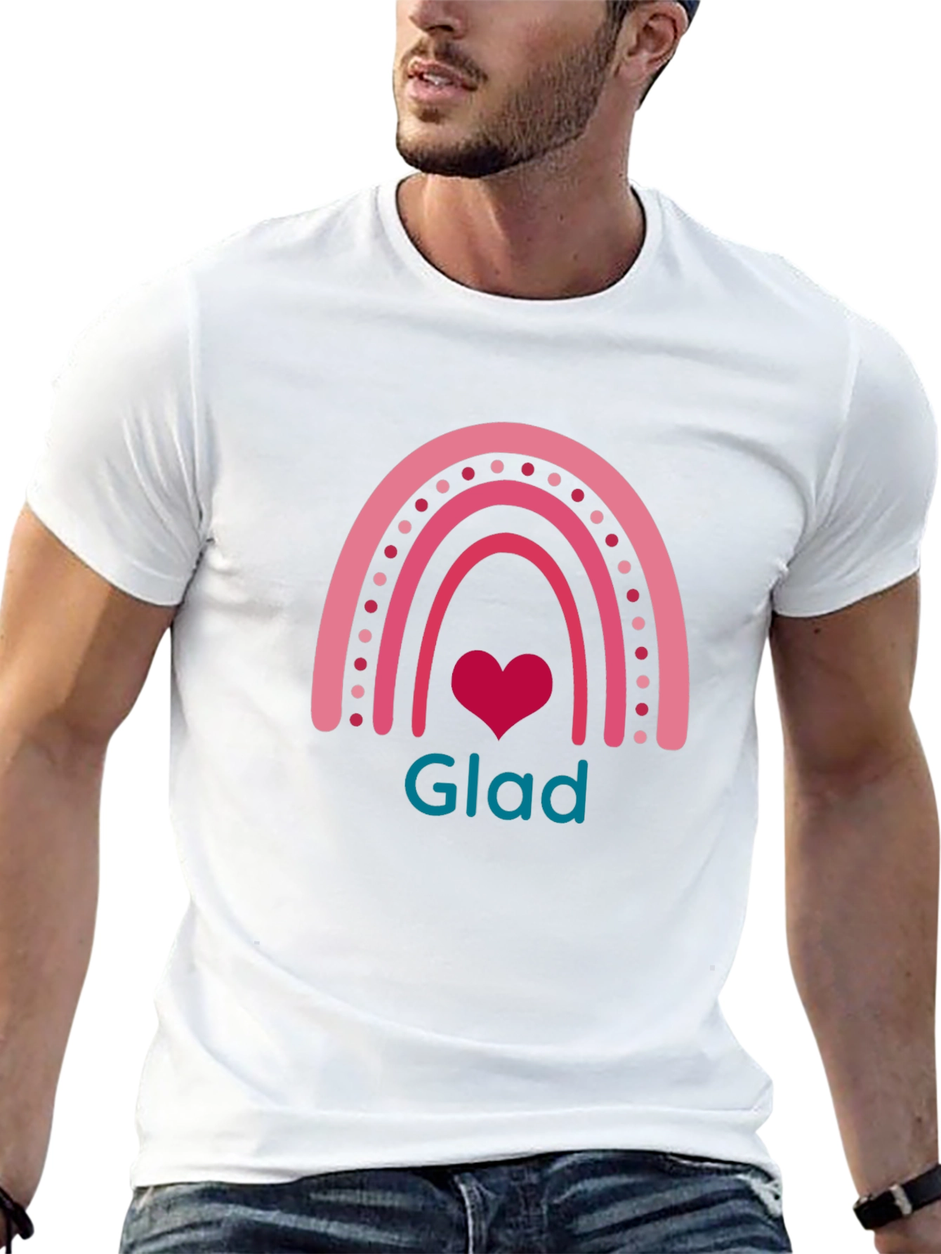 Glad Rainbow Heart Graphic Tee - Unisex