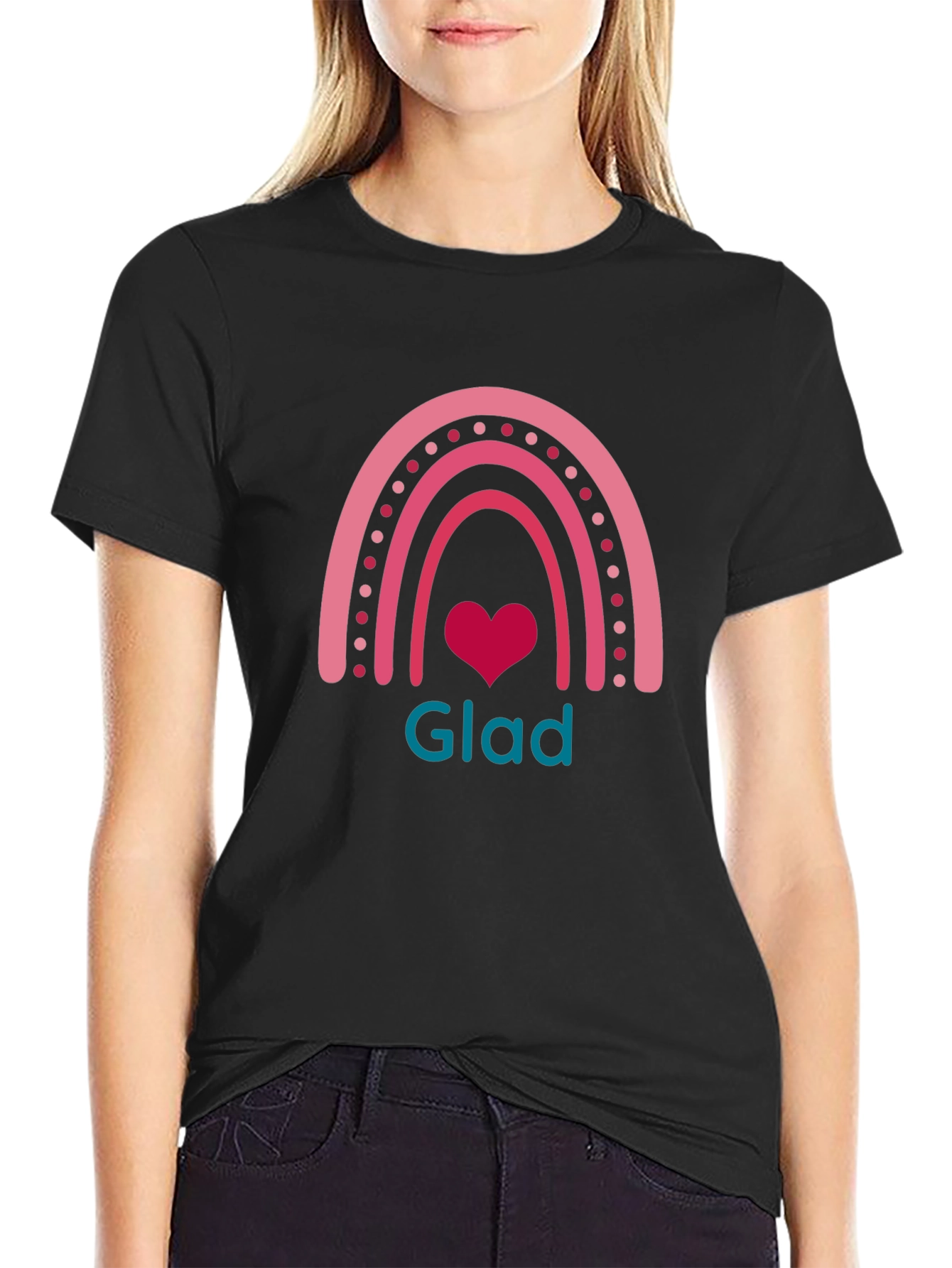 Glad Rainbow Heart Graphic Tee - Unisex