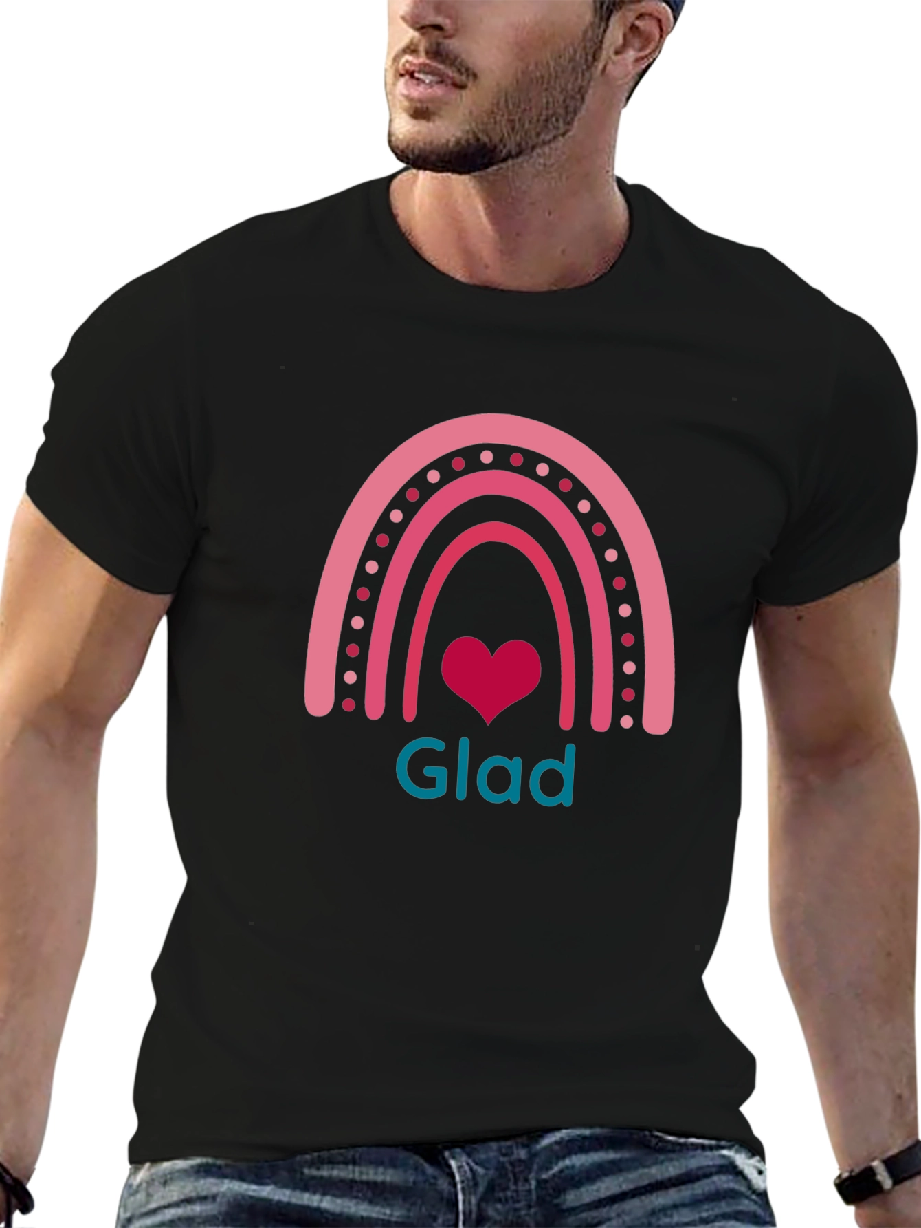 Glad Rainbow Heart Graphic Tee - Unisex