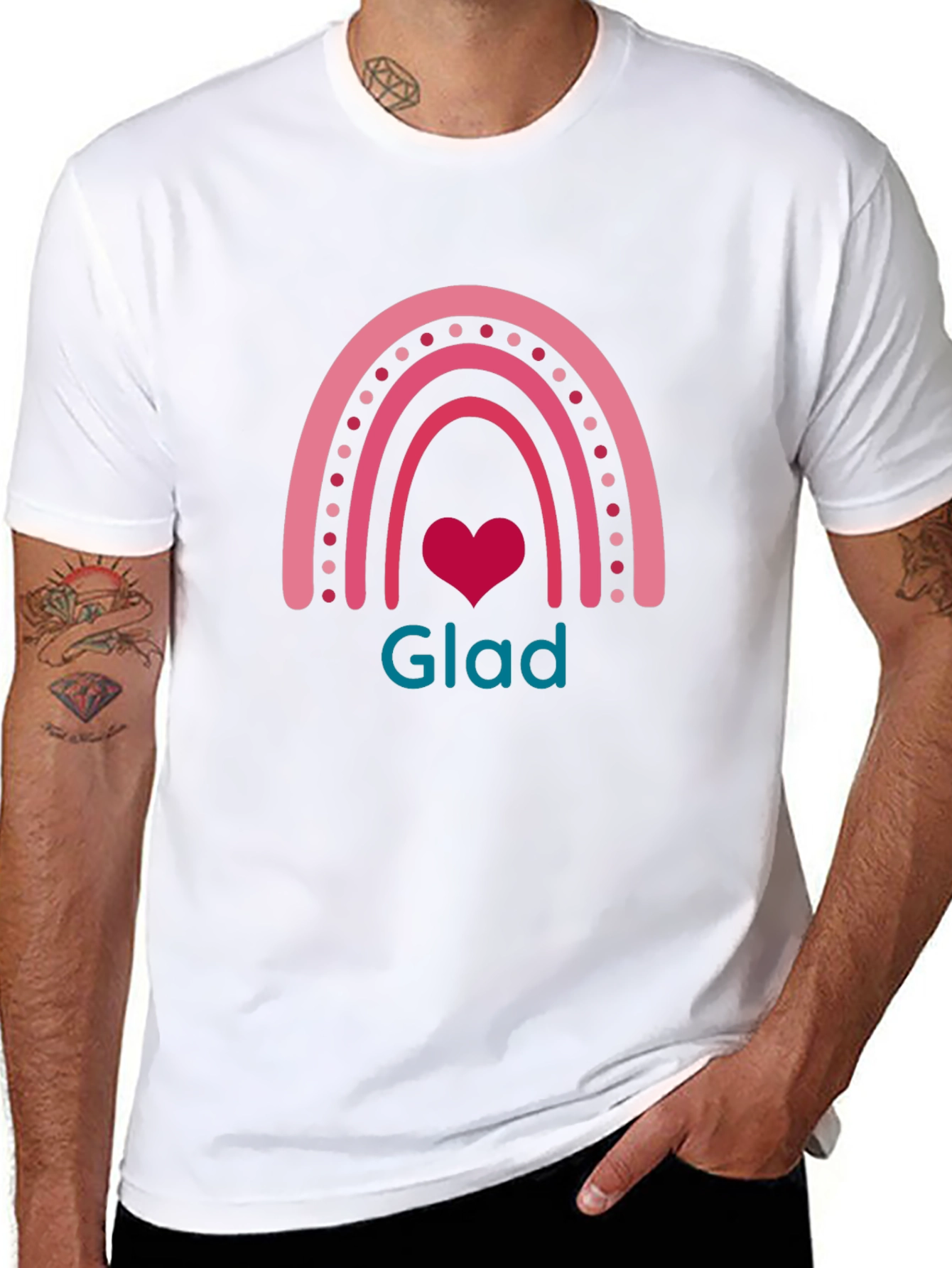 Glad Rainbow Heart Graphic Tee - Unisex