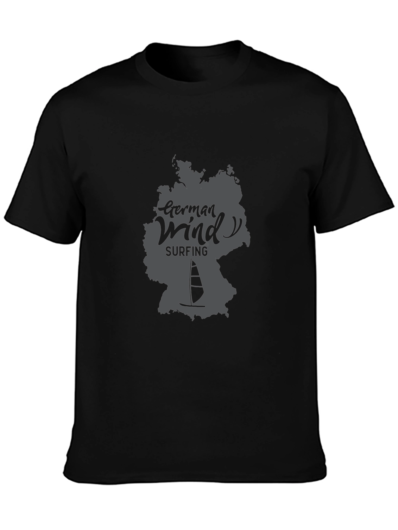 German Wind Surfing Black T-Shirt