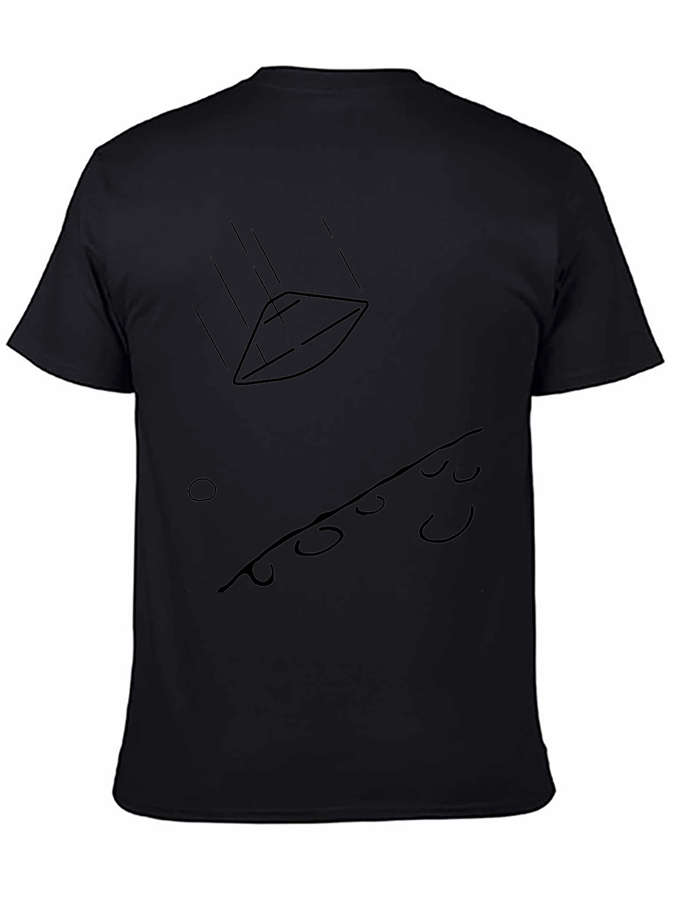 Abstract Falling Object Graphic Tee - Black