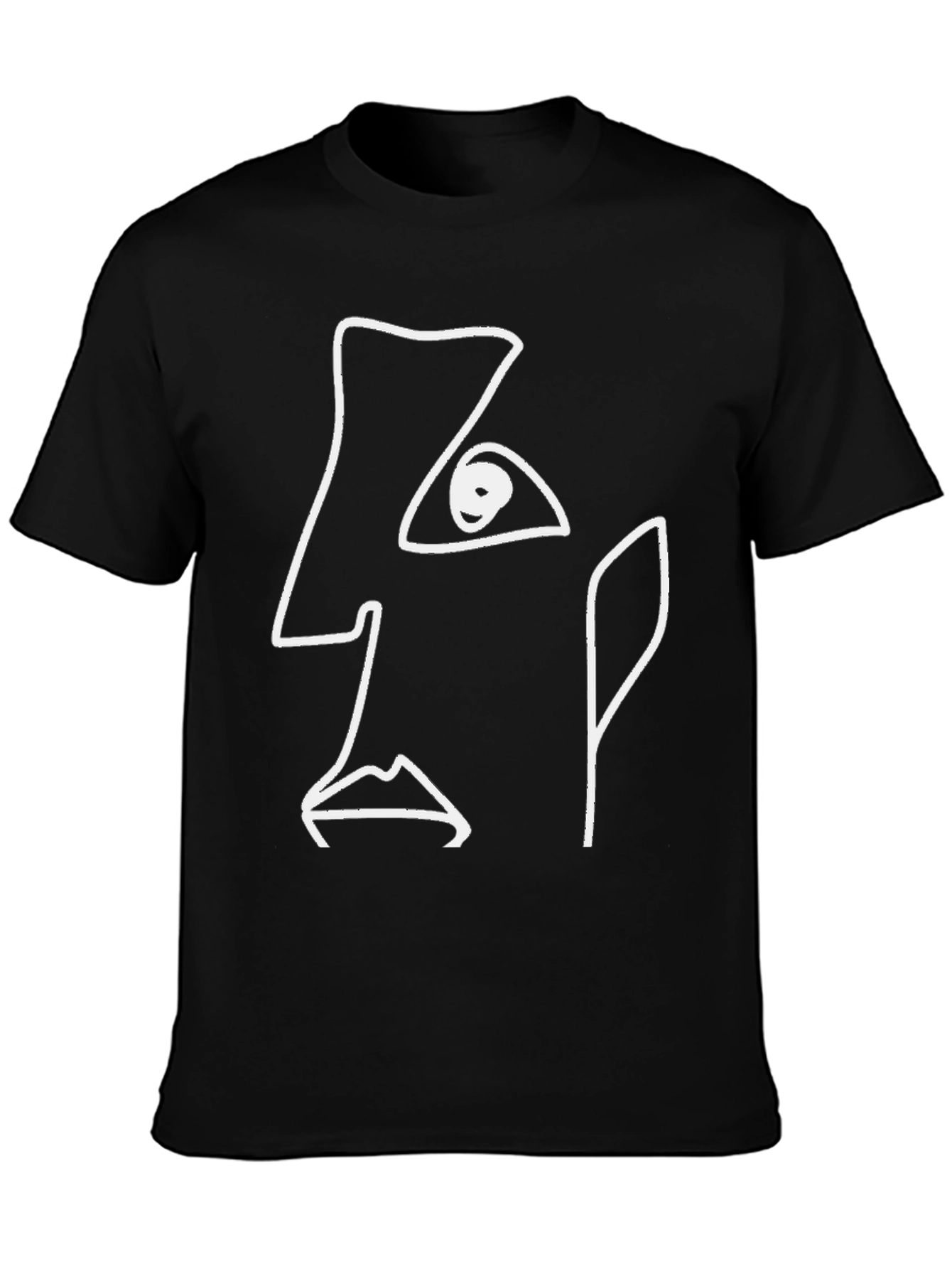 Abstract Face Graphic Tee - Modern Art T-Shirt