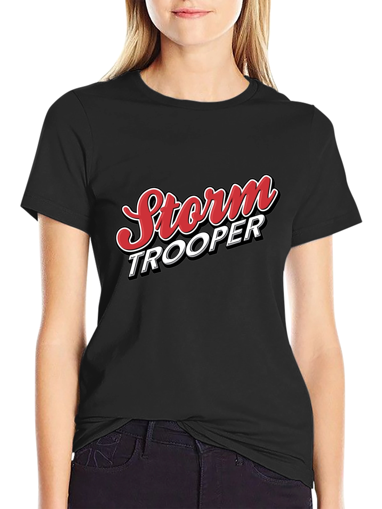 Storm Trooper Graphic Tee - Black Cotton Blend