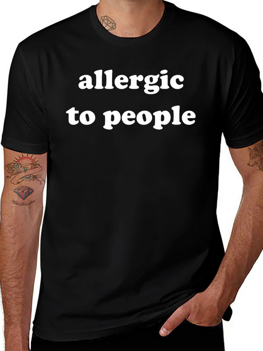 Allergic to People Graphic T-Shirt - Black
