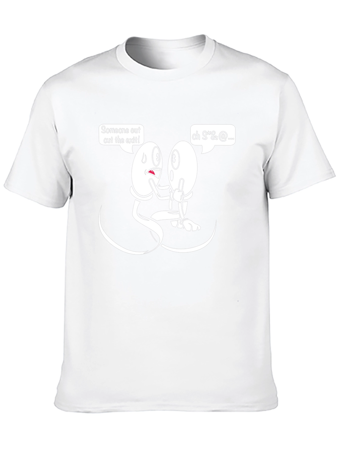 Funny Sperm Cartoon Graphic Mens Black T-Shirt