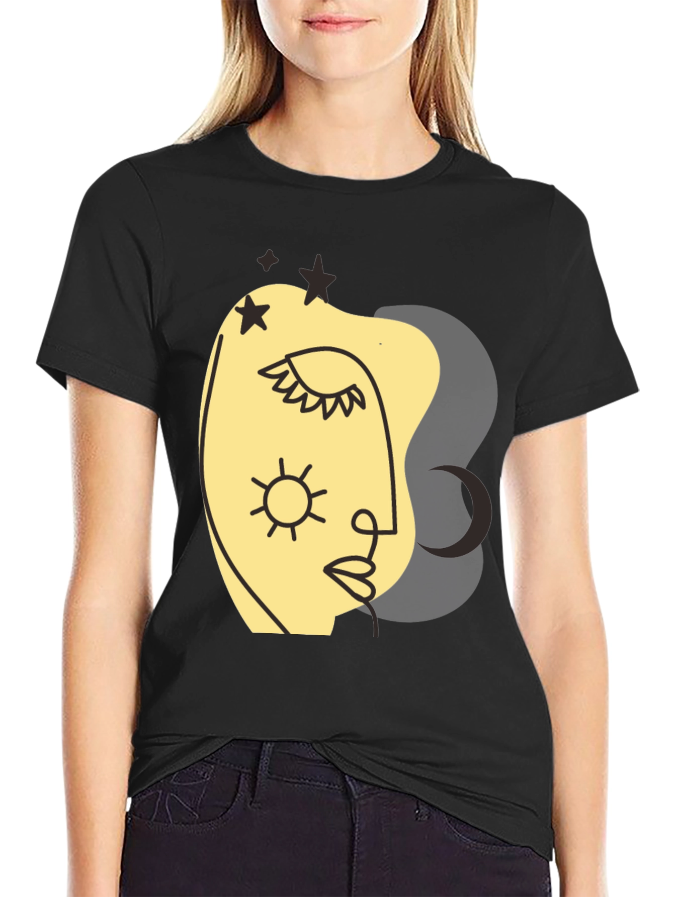 Abstract Face Graphic Tee - Modern Artistic T-Shirt