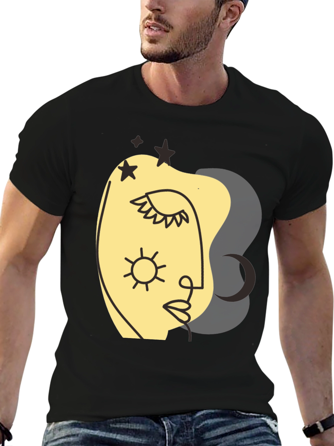 Abstract Face Graphic Tee - Modern Artistic T-Shirt