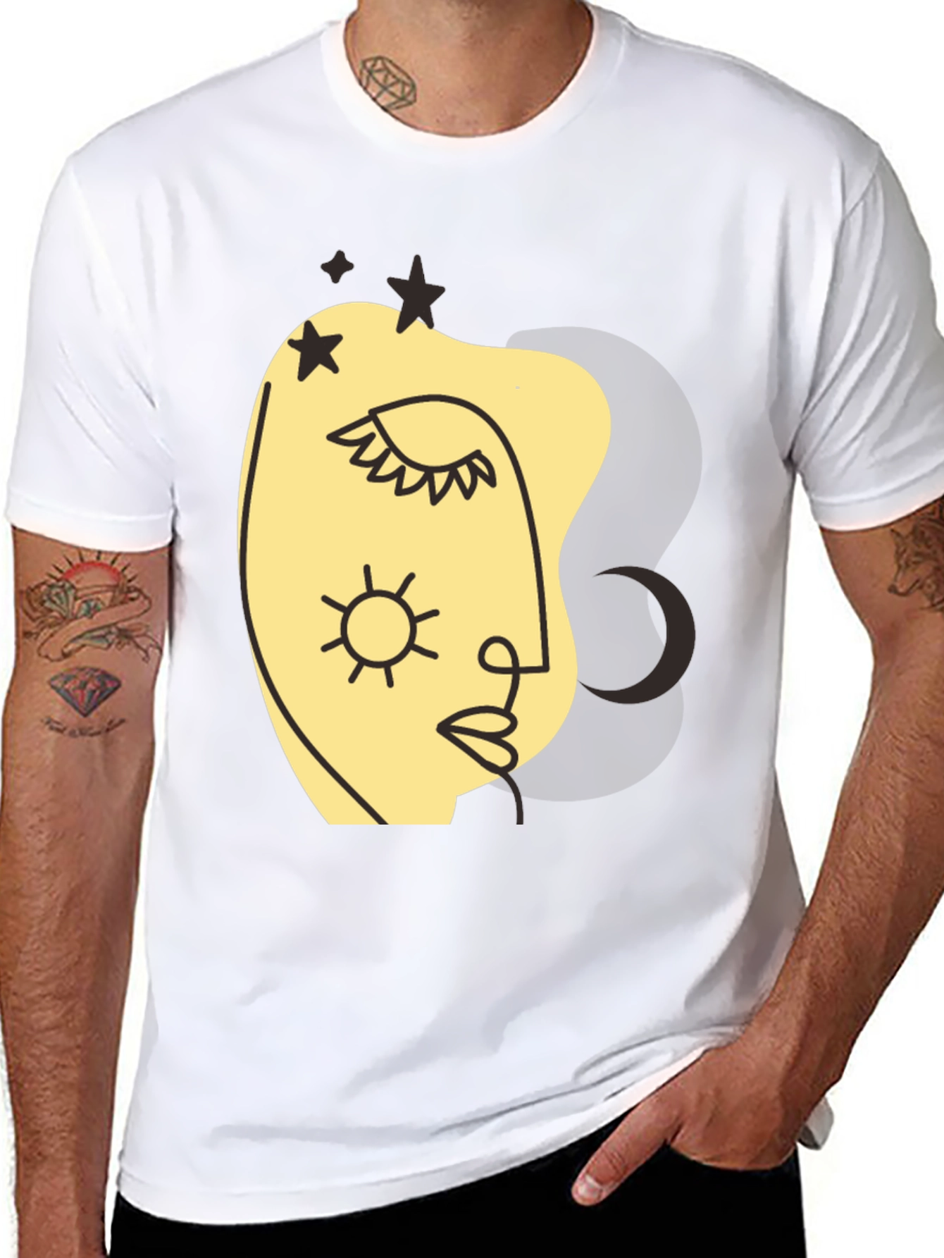Abstract Face Graphic Tee - Modern Artistic T-Shirt
