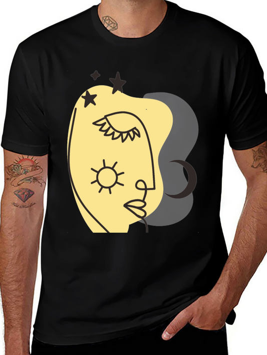 Abstract Face Graphic Tee - Modern Artistic T-Shirt