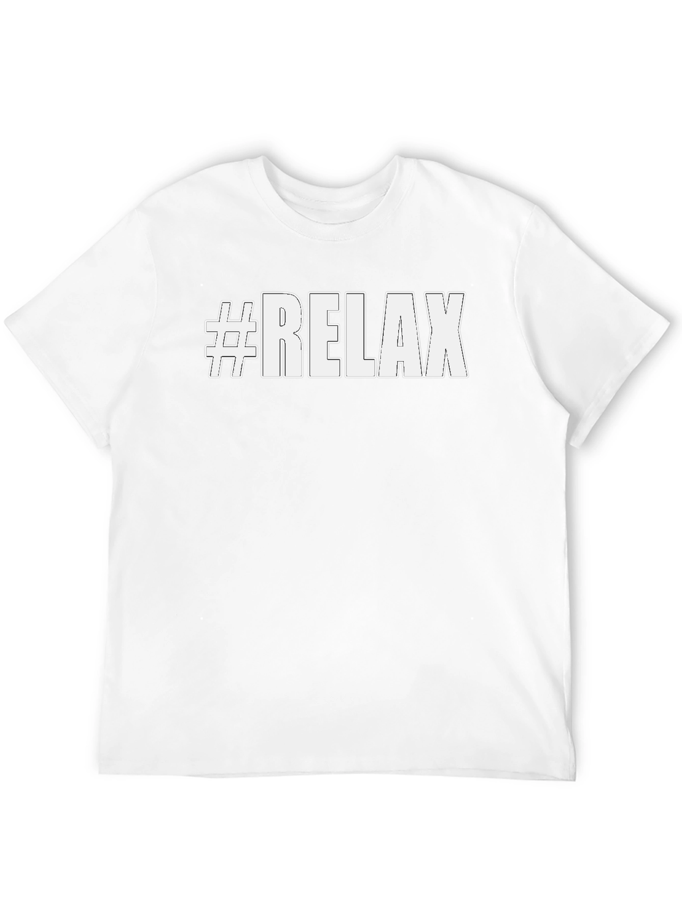 #Relax Black Cotton Graphic Tee