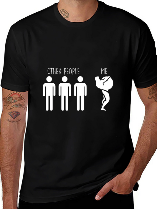Funny T-Shirt: Other People vs. Me Black Tee