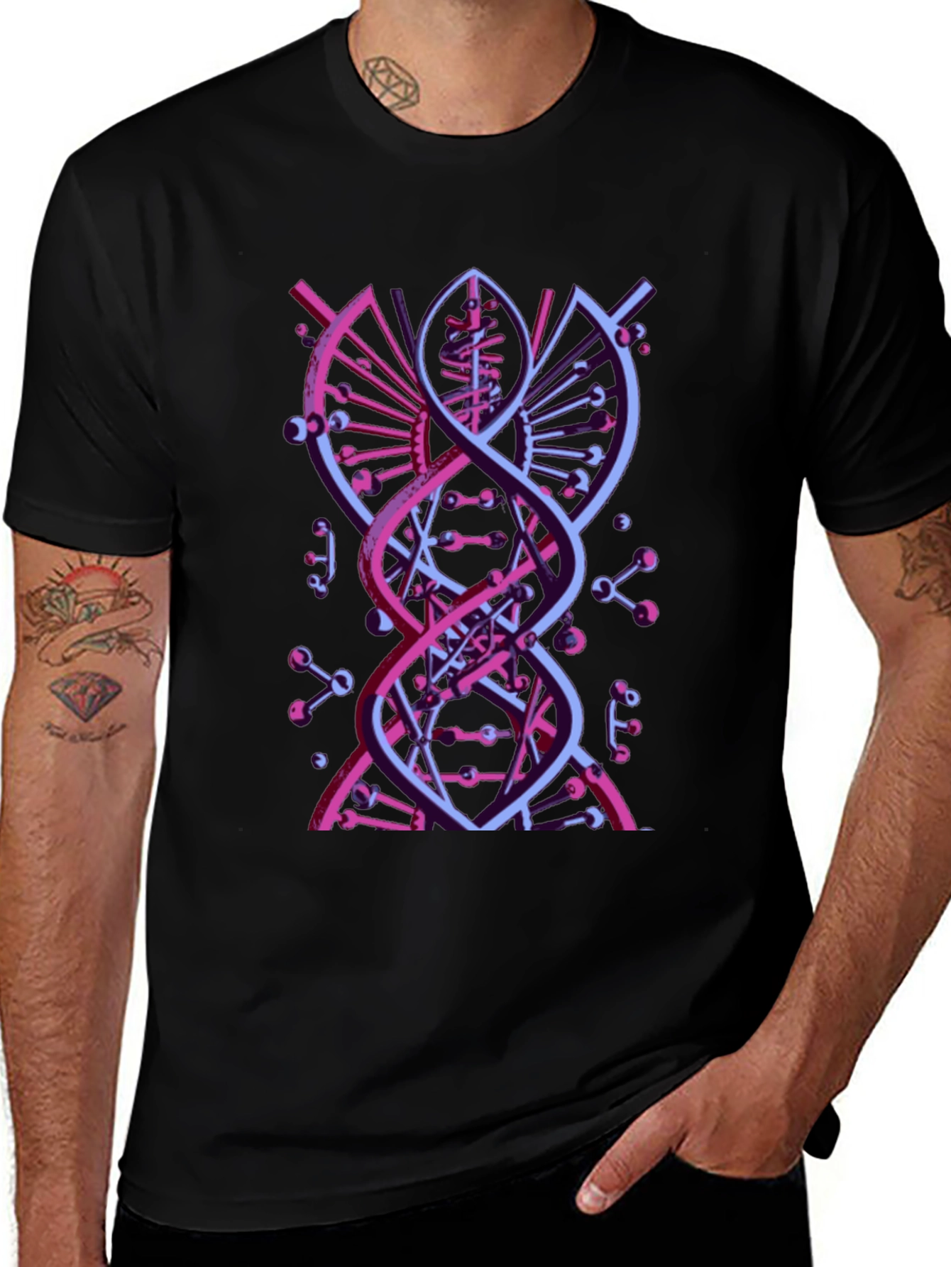 Abstract DNA Graphic Tee - Modern Science Style