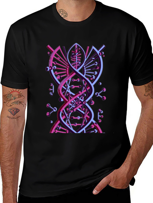 Abstract DNA Graphic Tee - Modern Science Style