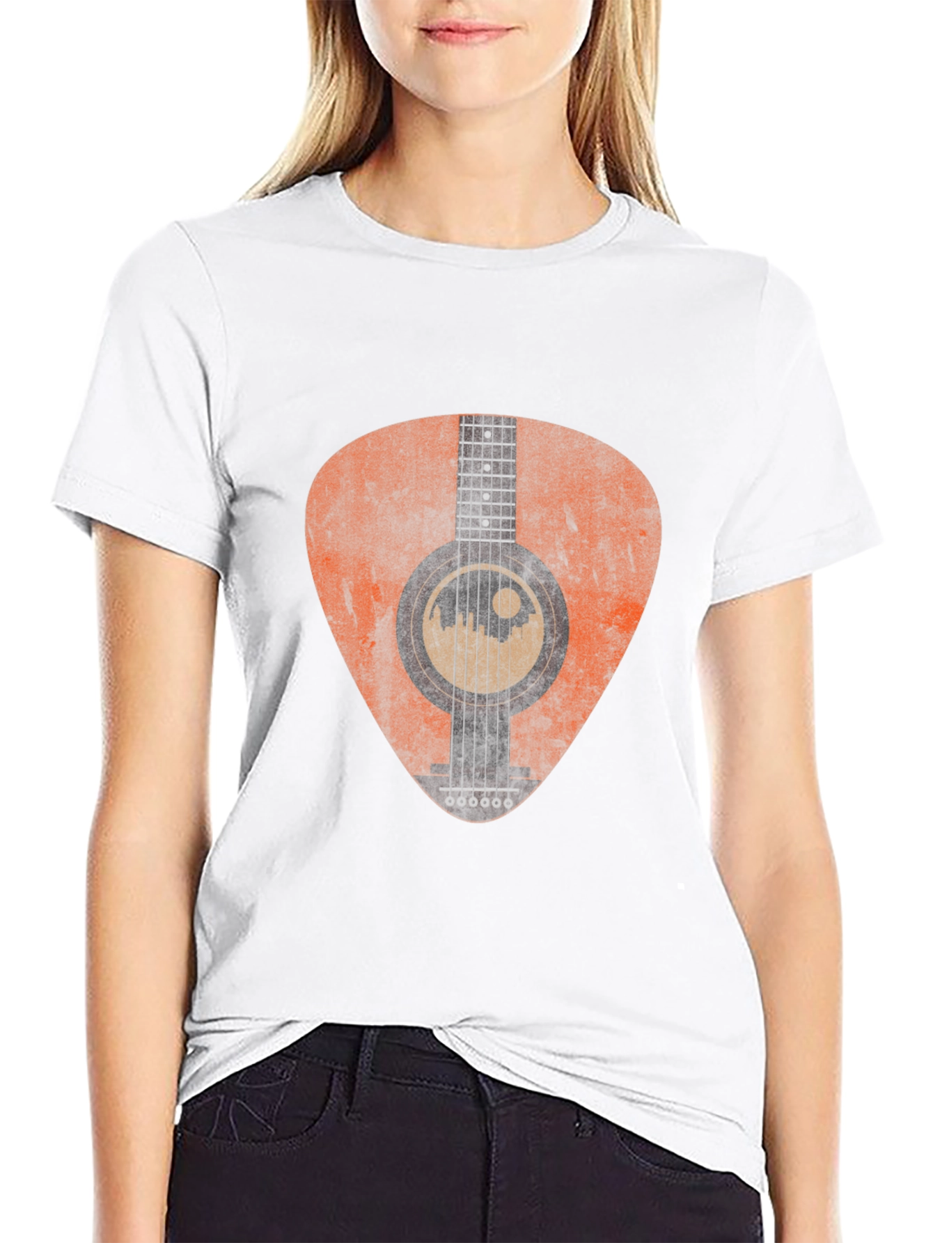 Acoustic Guitar Pick Graphic Tee - Black