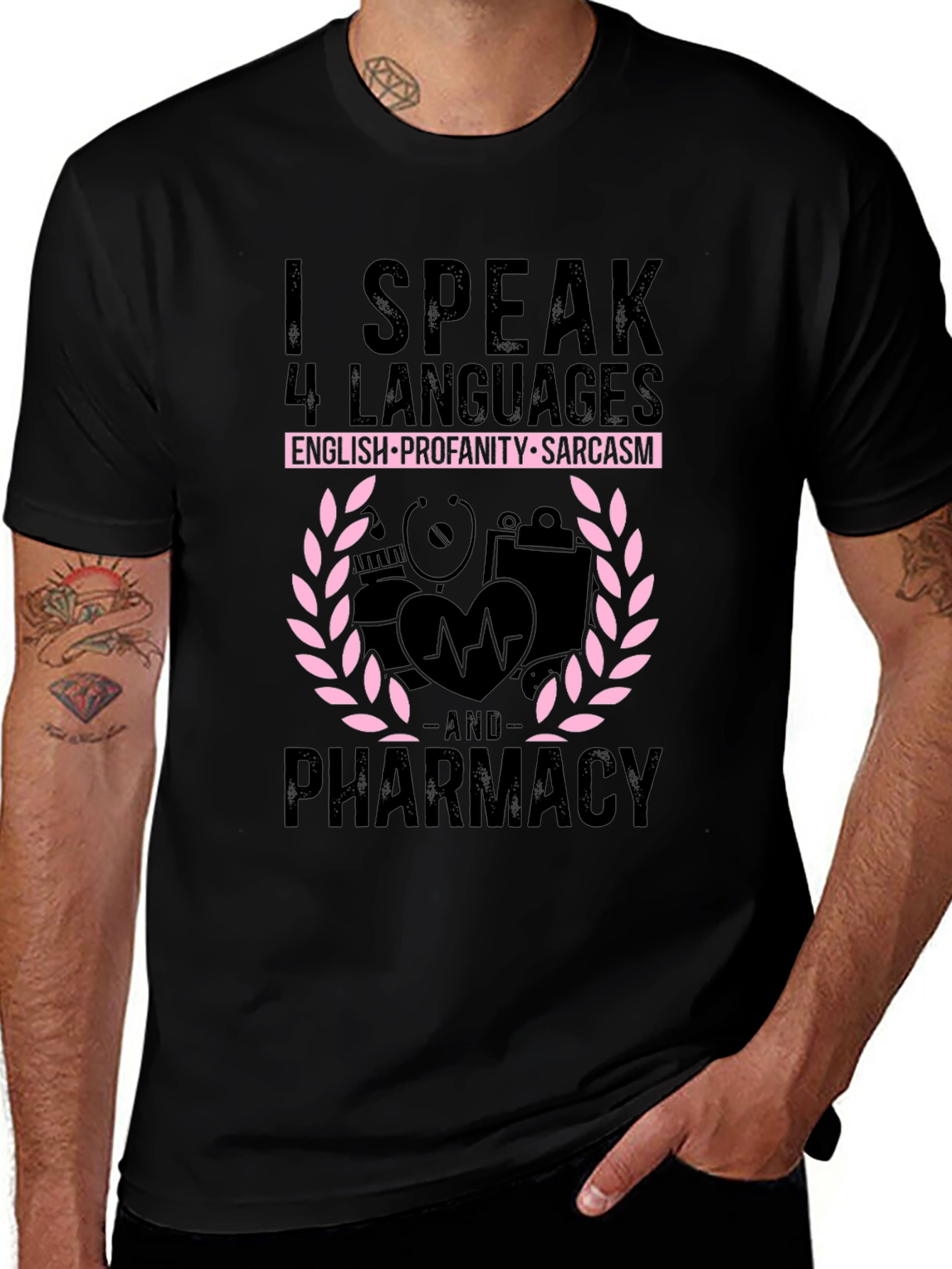 Funny Pharmacy T-Shirt: Speak 4 Languages