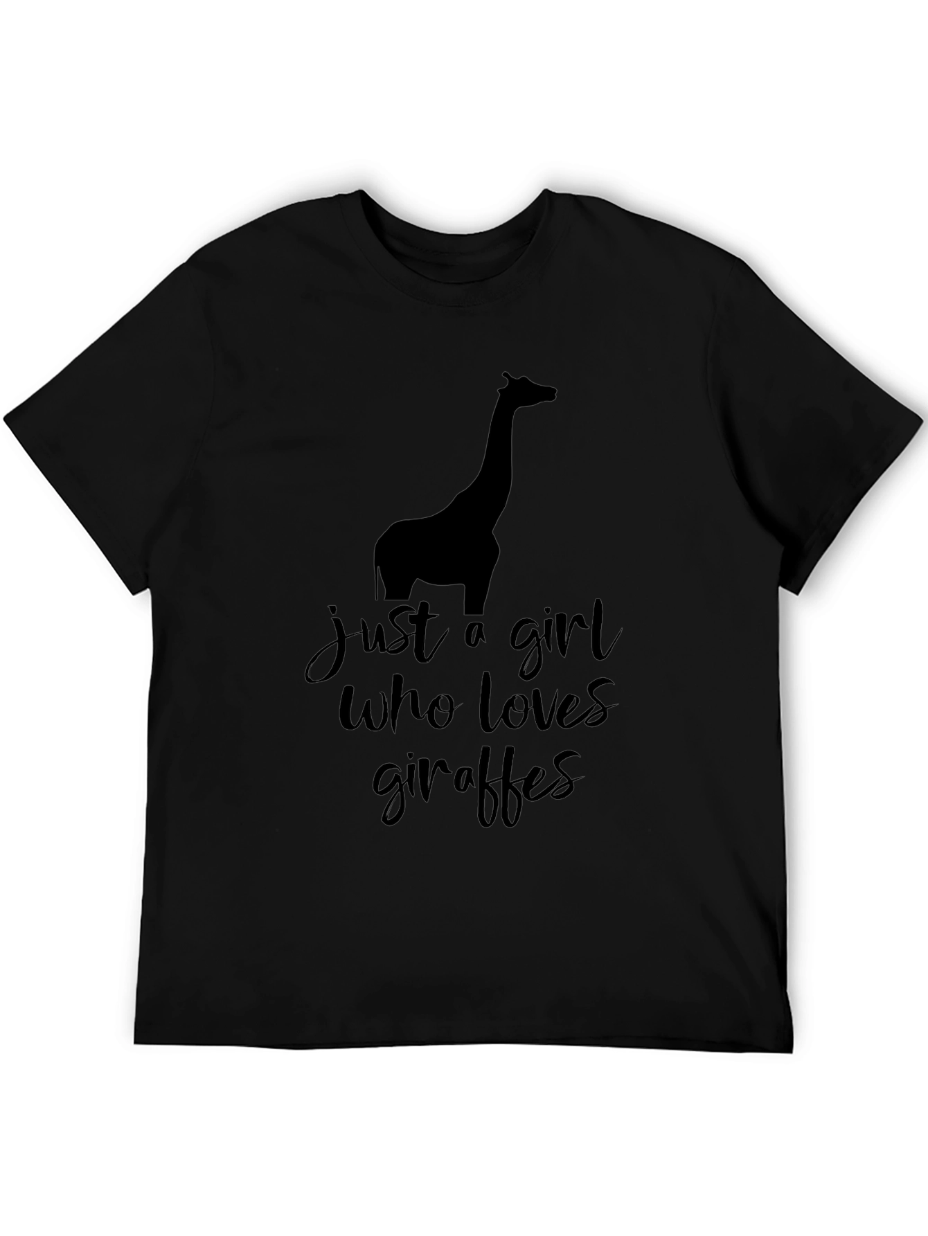Giraffe Lovers Black Graphic T-Shirt